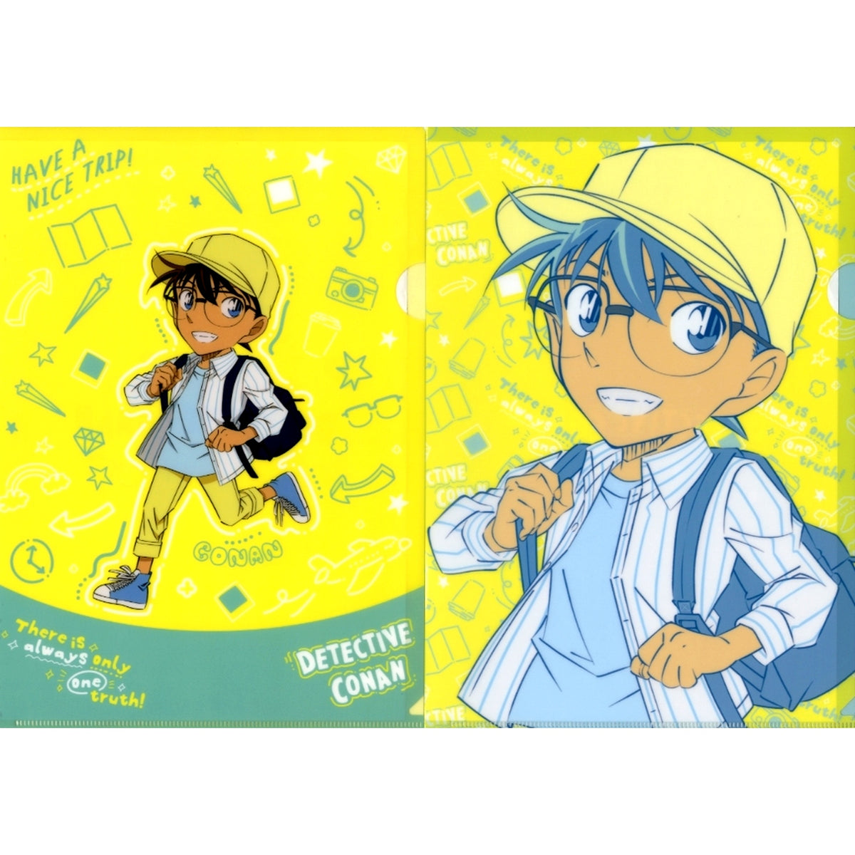 Conan Edogawa K Prize Detective Conan Good Day Good Travel A4 Clear File 2 Piece Set Sega Lucky Kuji [USED]
