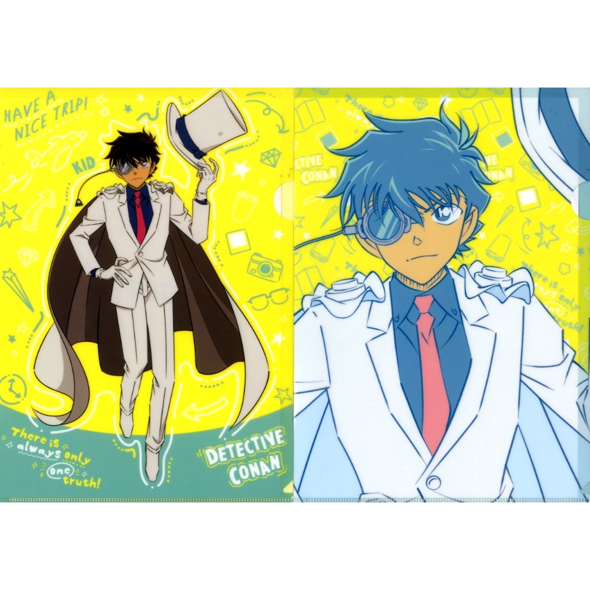 Kaito Kid K Prize Detective Conan Good Day Good Travel A4 Clear File 2 Piece Set Sega Lucky Kuji [USED]