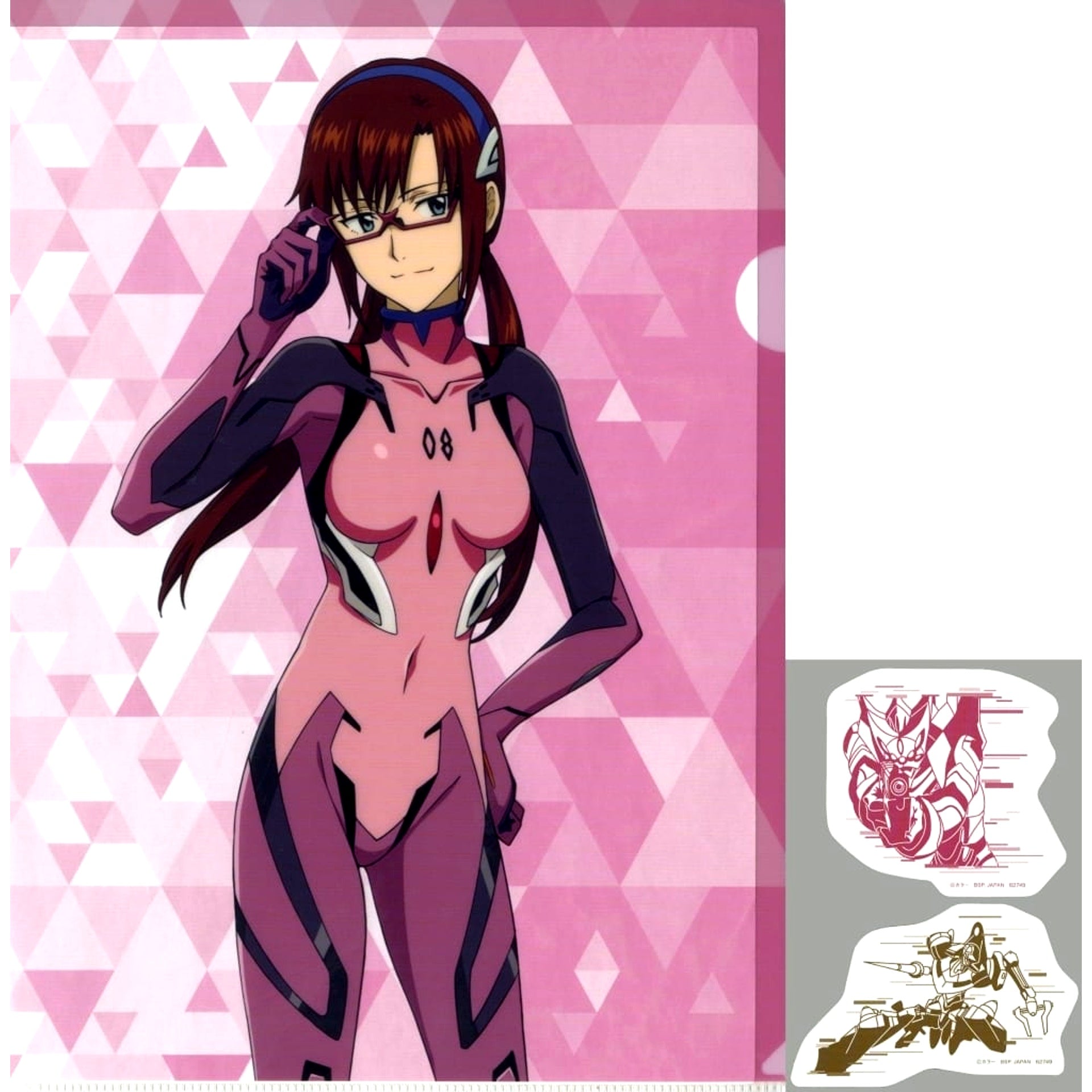 Evangelion Makinami Mari Illustrious Plug Suit Ichiban Kuji The Angels Are Invading! A4 Clear File & Sticker Set Prize H [USED]