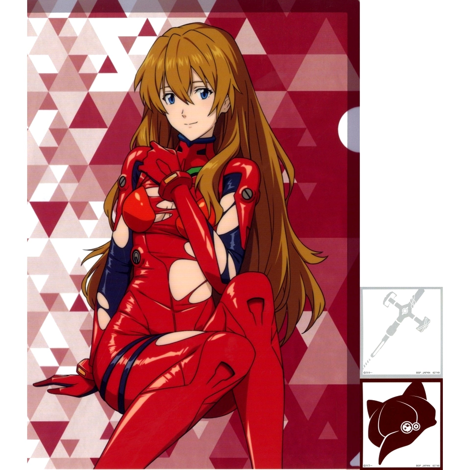 Shikinami Asuka Langley - Plugsuit Torn A4 Clear File and Sticker Set Ichiban Kuji Evangelion Shito Shinshoku Prize H [USED]