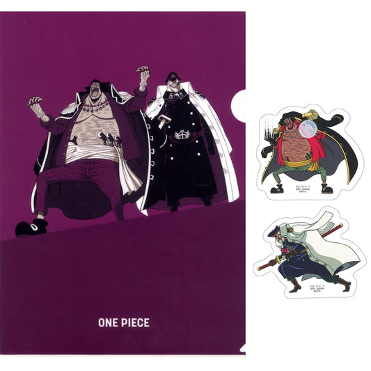 One Piece Marshall D. Teach Shiliew Ichiban Kuji Whitebeard Pirates Old Man & Sons A4 Clear File & Sticker Set Prize I [USED]