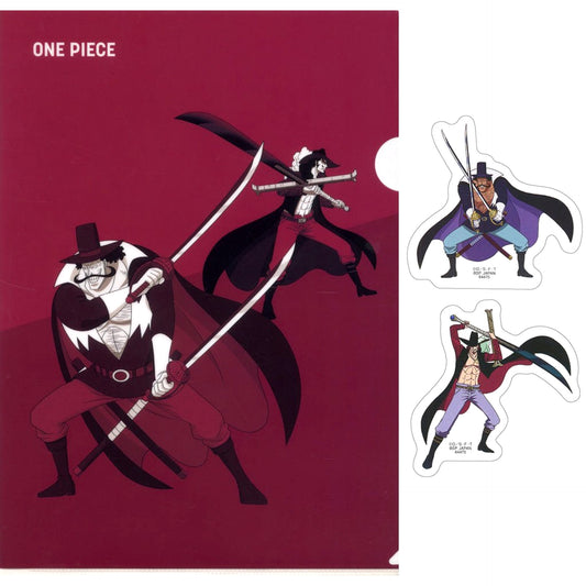 One Piece Vista Dracule Mihawk Ichiban Kuji Whitebeard Pirates Old Man & Sons A4 Clear File & Sticker Set Prize I [USED]