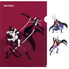 One Piece Vista Dracule Mihawk Ichiban Kuji Whitebeard Pirates Old Man & Sons A4 Clear File & Sticker Set Prize I [USED]