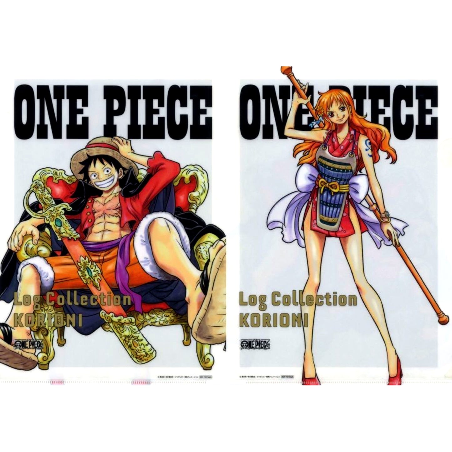 Monkey D. Luffy & Nami Original Double-Sided A4 Clear File Bonus Item for DVD One Piece Log Collection KORIONI First Press Pre-order Maker Bonus [USED]