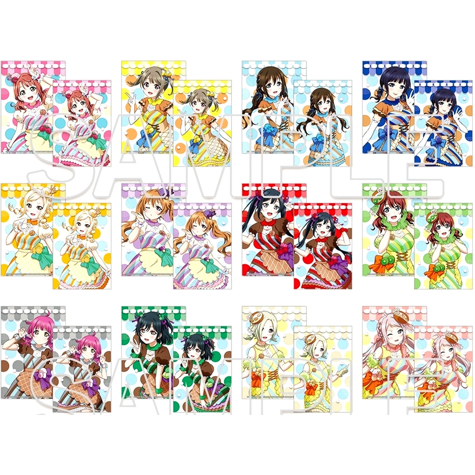 Set of 12 LoveLive!Days 5th Anniversary Love Live! Nijigasaki High School Idol Club Trading Mini Clear File and Postcard [USED]