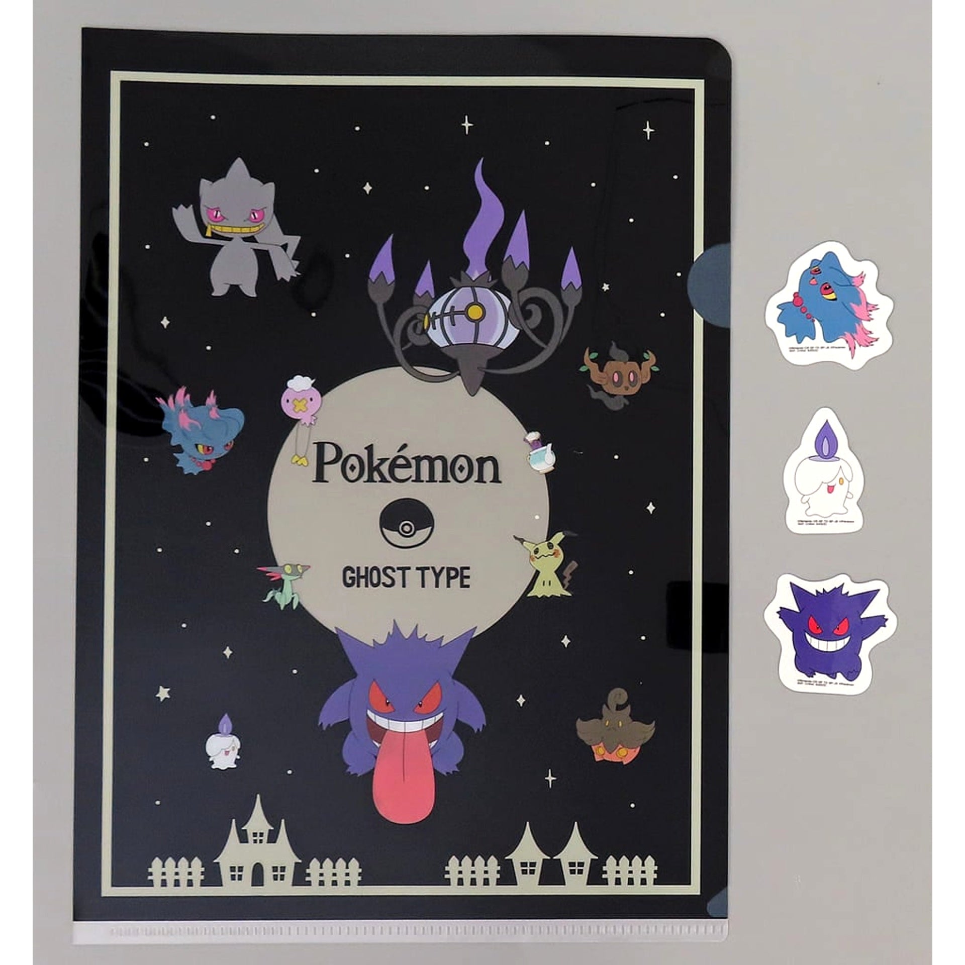 Pokemon Gengar Litwick & Others Ichiban Kuji Type: Ghost Clear Sticker & Gimmick Clear File Set Prize G [USED]