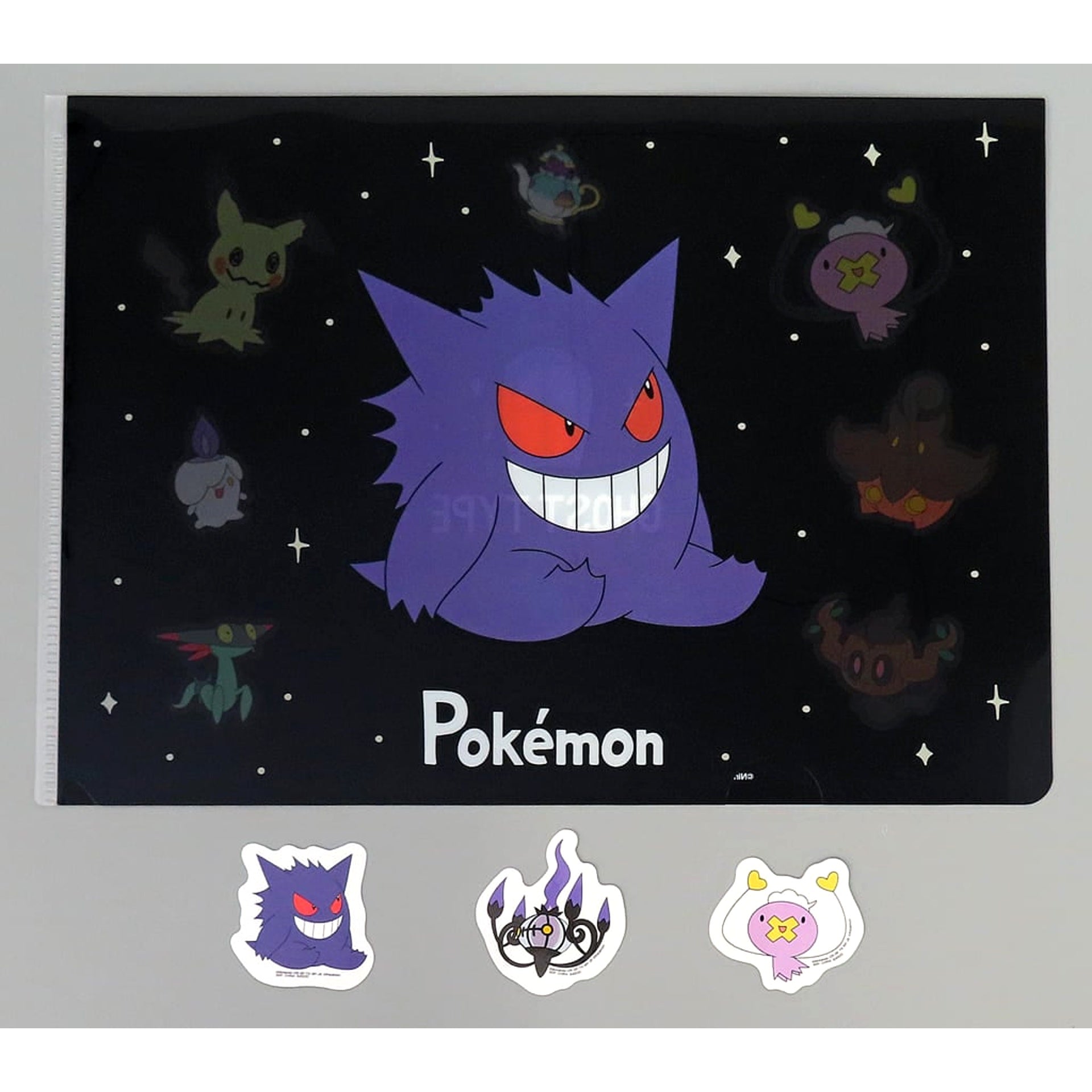 Pokemon Gengar Chandelure & Others Ichiban Kuji Type: Ghost Clear Sticker & Gimmick Clear File Set Prize G [USED]