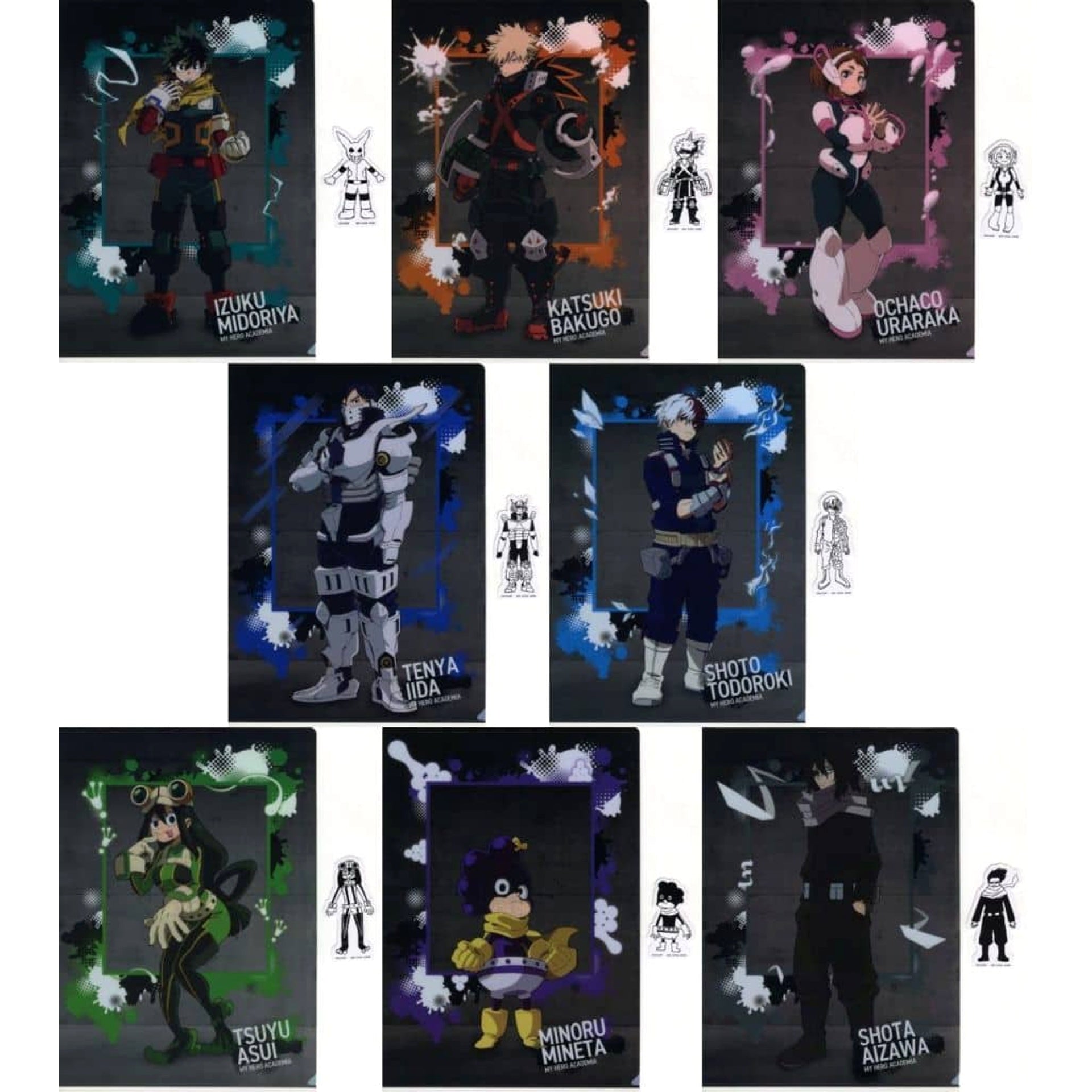 My Hero Academia Izuku Midoriya & Others All 8 Types Set Ichiban Kuji Flow of Years A4 Clear File & Sticker Prize H [USED]