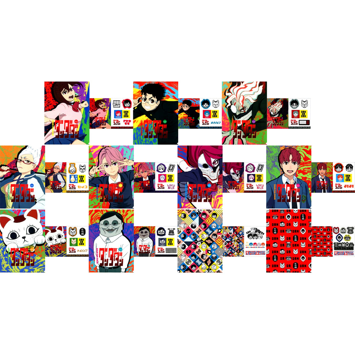 Momo & Others Dandadan All 11 Types Set Ichiban Kuji Occultic Battle, Begin! A4 Clear File & Sticker Set Prize E [USED]