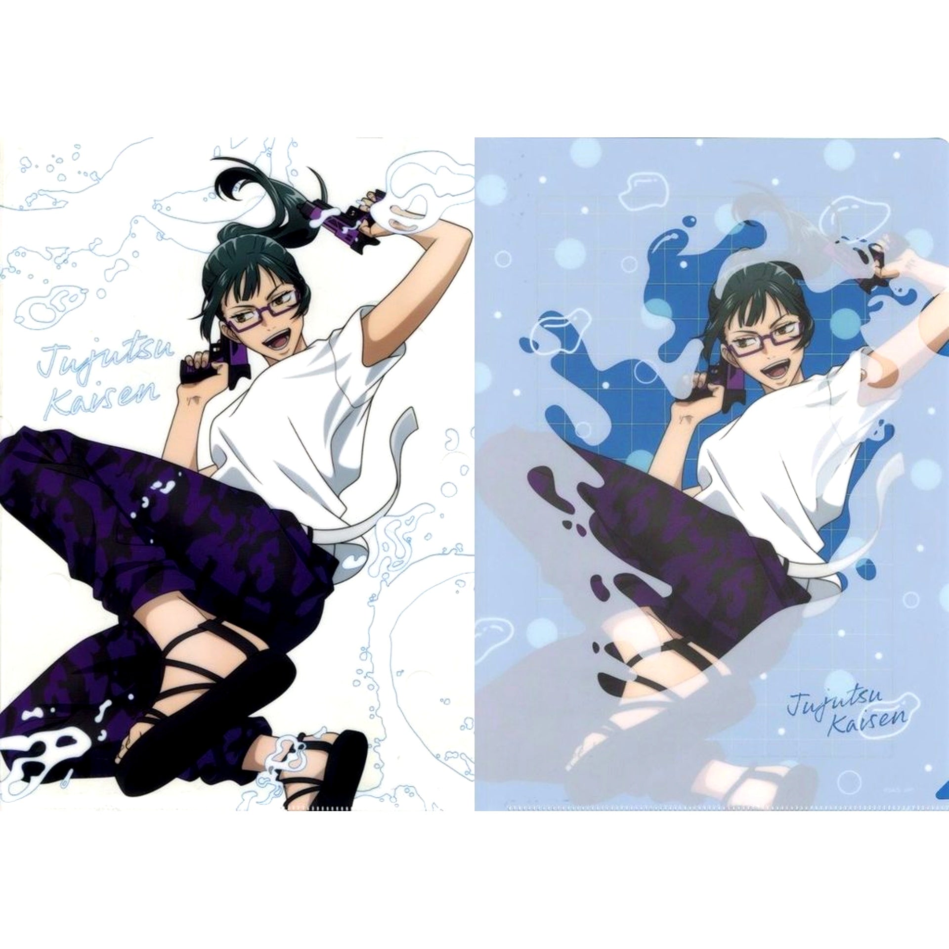 Maki Zenin I Prize Jujutsu Kaisen Splash x Battle Re A4 Clear File 2 Piece Set Sega Lucky Kuji [USED]