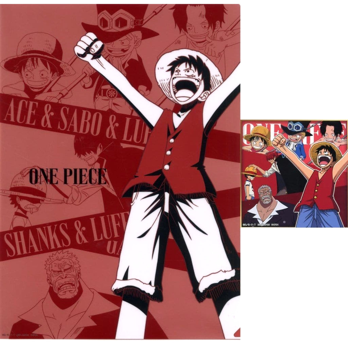 One Piece Monkey D. Luffy & Others Ichiban Kuji Road to Dawn: Adventure's Journey A4 Clear File & Sticker Prize H [USED]