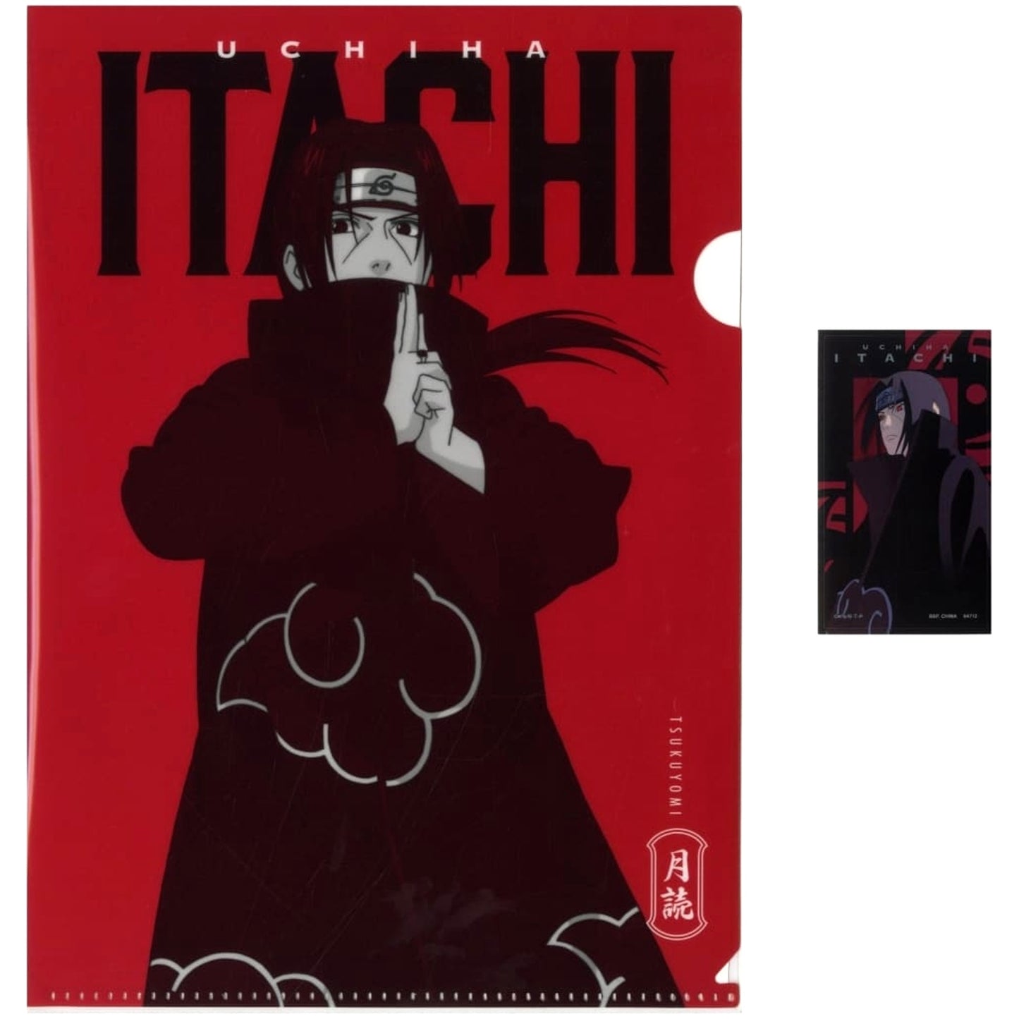 Naruto: Shippuden Itachi Uchiha Ichiban Kuji Crimson Eyes that Reflect the Heart A4 Clear File & Sticker Prize H [USED]