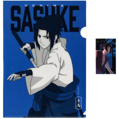 Naruto: Shippuden Sasuke Uchiha Ichiban Kuji Crimson Eyes that Reflect the Heart A4 Clear File & Sticker Prize H [USED]