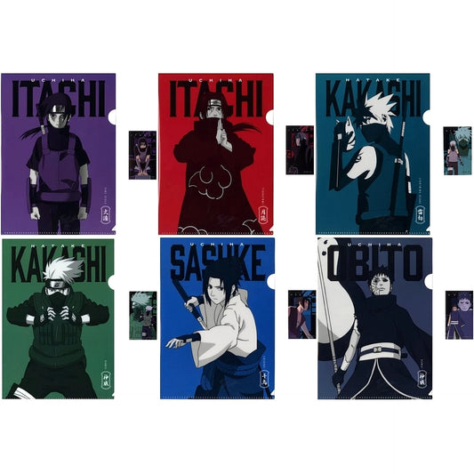 Naruto: Shippuden Itachi Uchiha & Others All 6 Types Set Ichiban Kuji Crimson Eyes that Reflect the Heart A4 Clear File & Sticker Prize H [USED]
