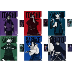 Naruto: Shippuden Itachi Uchiha & Others All 6 Types Set Ichiban Kuji Crimson Eyes that Reflect the Heart A4 Clear File & Sticker Prize H [USED]
