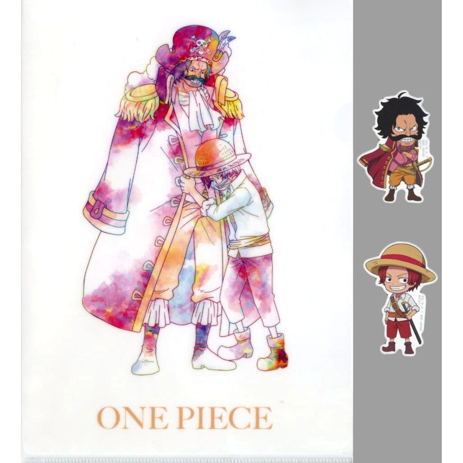 One Piece Gol D. Roger Shanks Pirate Apprentice Ichiban Kuji Roger Pirates Legendary Pirate A4 Clear File & Sticker Set Prize I [USED]