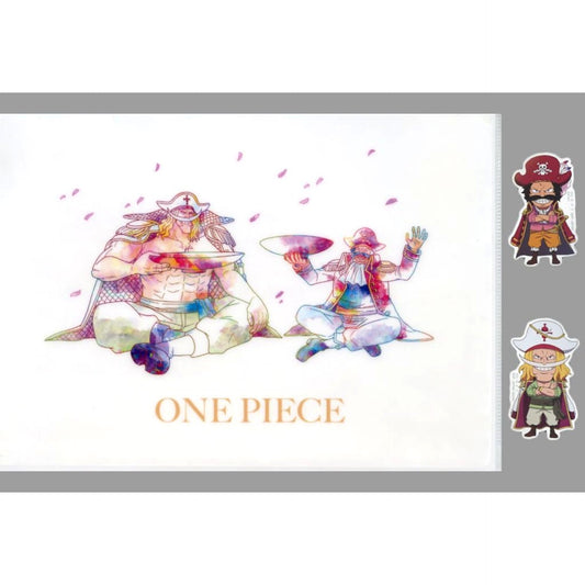 One Piece Edward Newgate Gol D. Roger Ichiban Kuji Roger Pirates Legendary Pirate A4 Clear File & Sticker Set Prize I [USED]