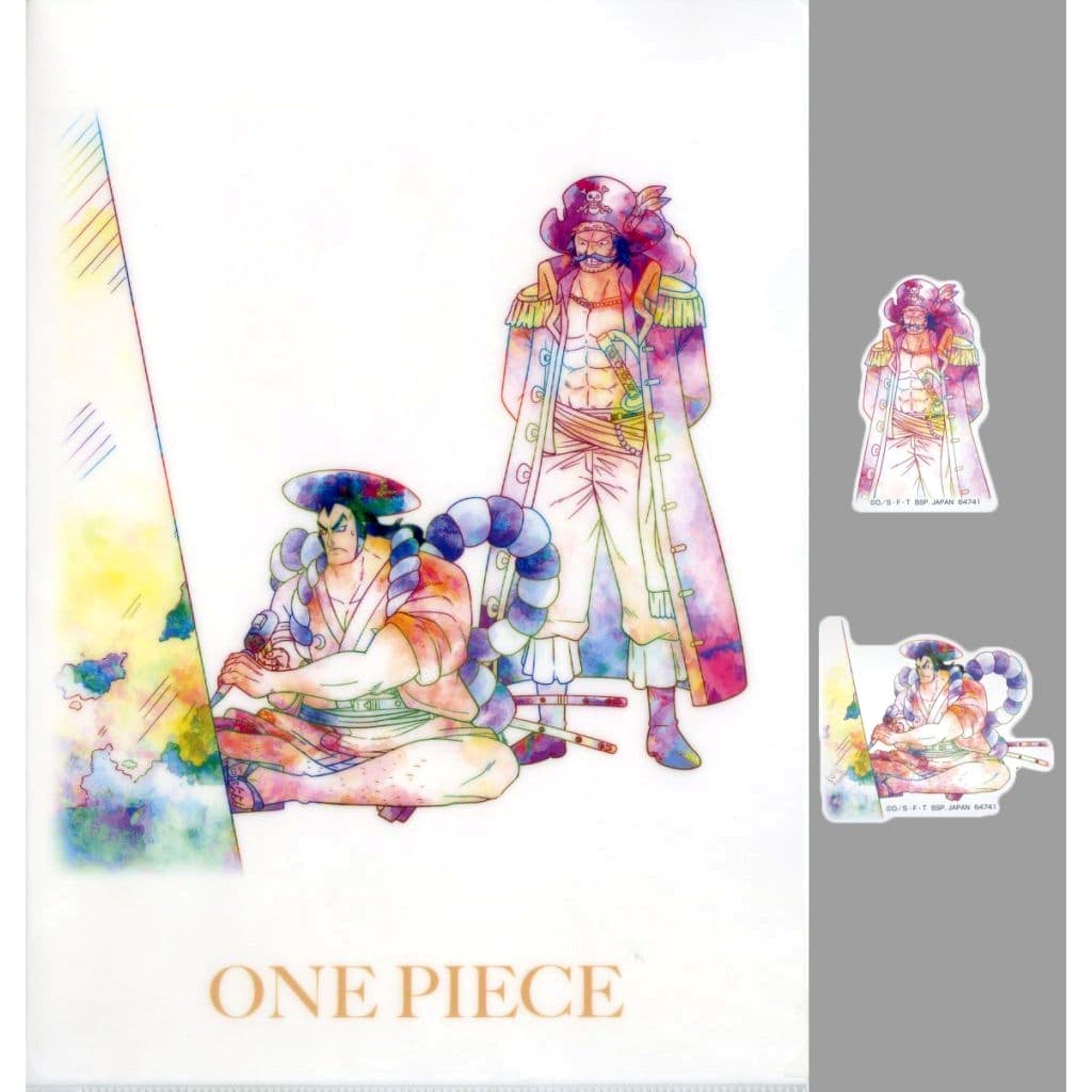 One Piece Oden Kozuki Gol D. Roger Ichiban Kuji Roger Pirates Legendary Pirate A4 Clear File & Sticker Set Prize I [USED]