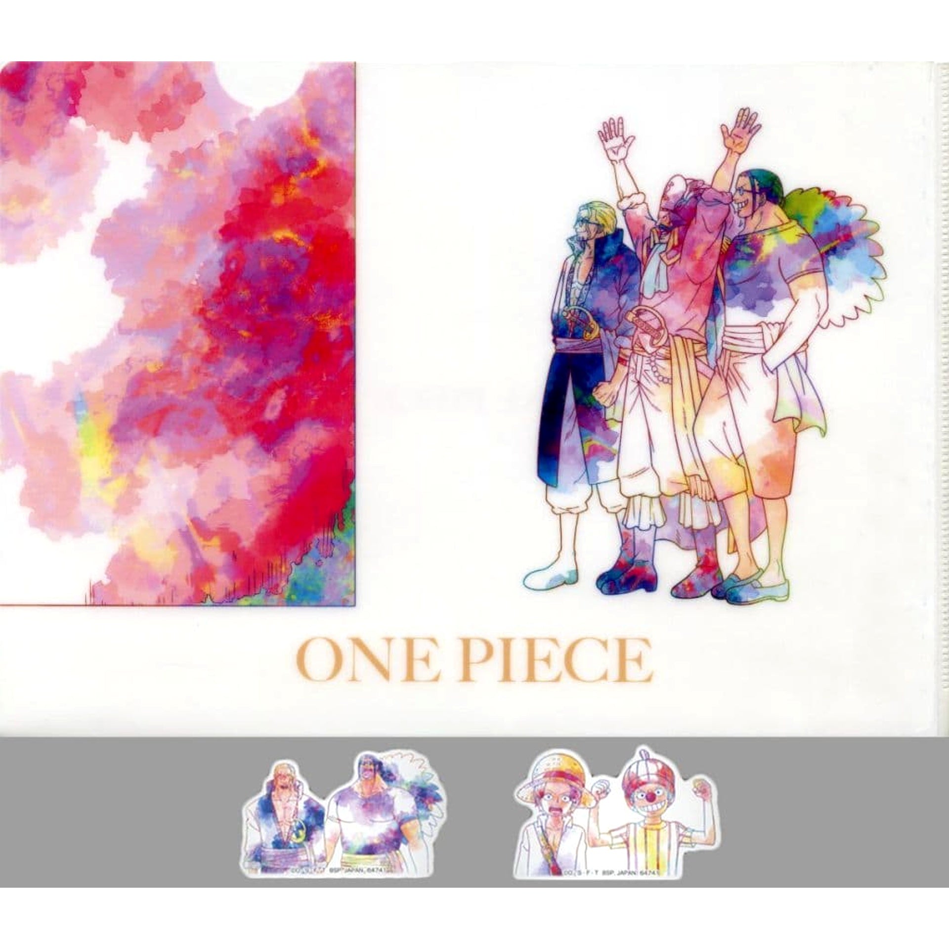 One Piece Silvers Rayleigh & Others Ichiban Kuji Roger Pirates Legendary Pirate A4 Clear File & Sticker Set Prize I [USED]