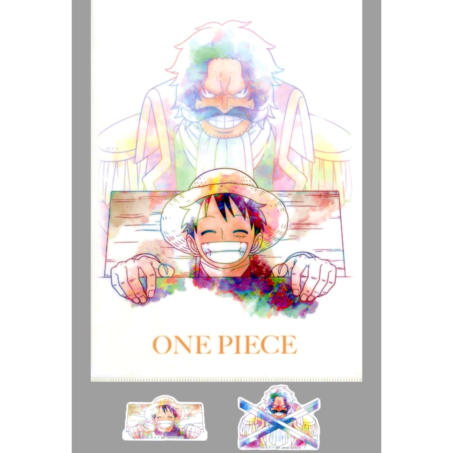 Gol D. Roger & Monkey D. Luffy A4 Clear File & Sticker Set Ichiban Kuji One Piece Roger Pirates Legendary Pirates Prize I [USED]