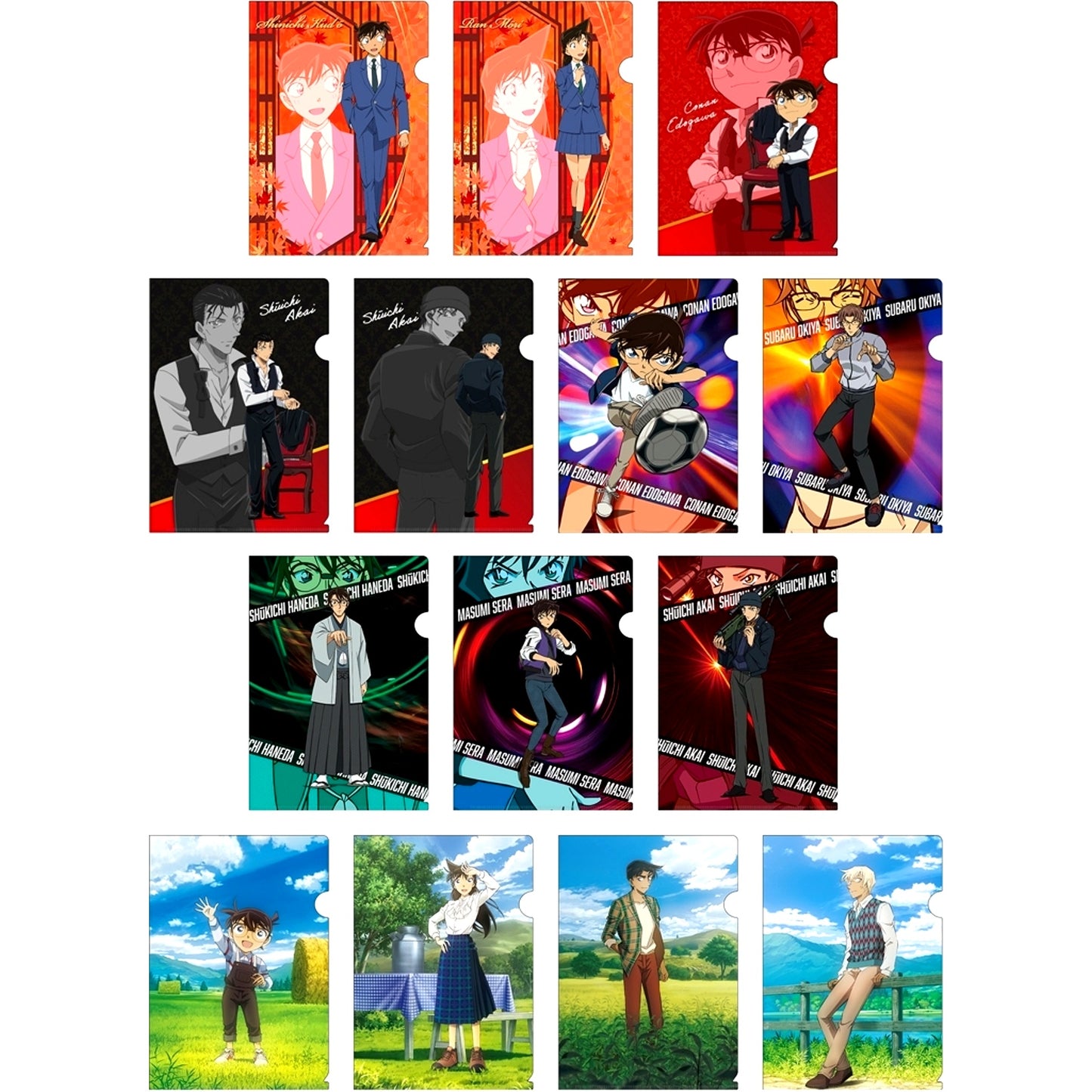 Set of 14 Detective Conan Visual Art Clear File Vol. 2 [USED]