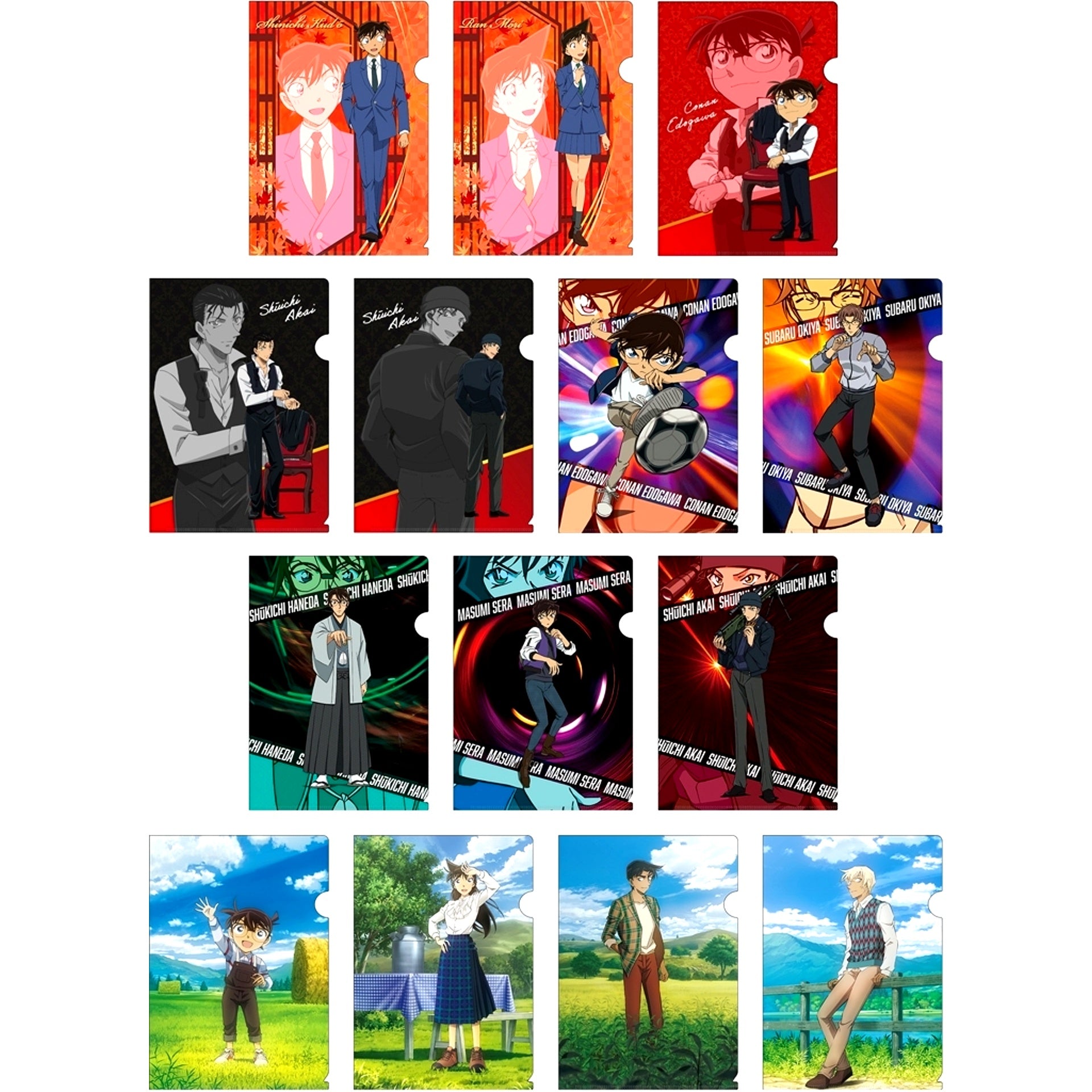 Set of 14 Detective Conan Visual Art Clear File Vol. 2 [USED]