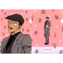 Kogoro Mouri K Prize Detective Conan Vintage Look A4 Clear File 2 Piece Set Sega Lucky Kuji [USED]