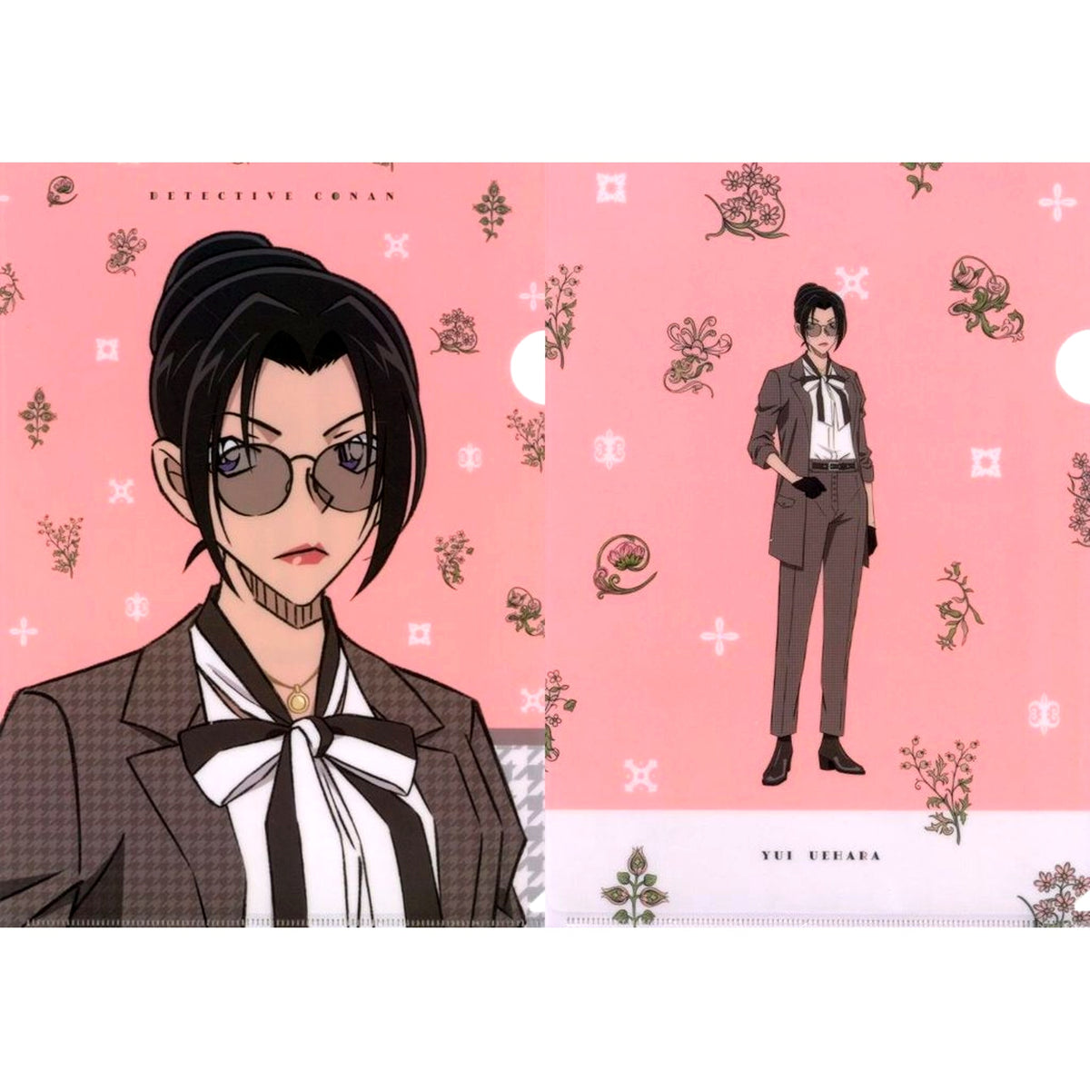 Yui Uehara K Prize Detective Conan Vintage Look A4 Clear File 2 Piece Set Sega Lucky Kuji [USED]