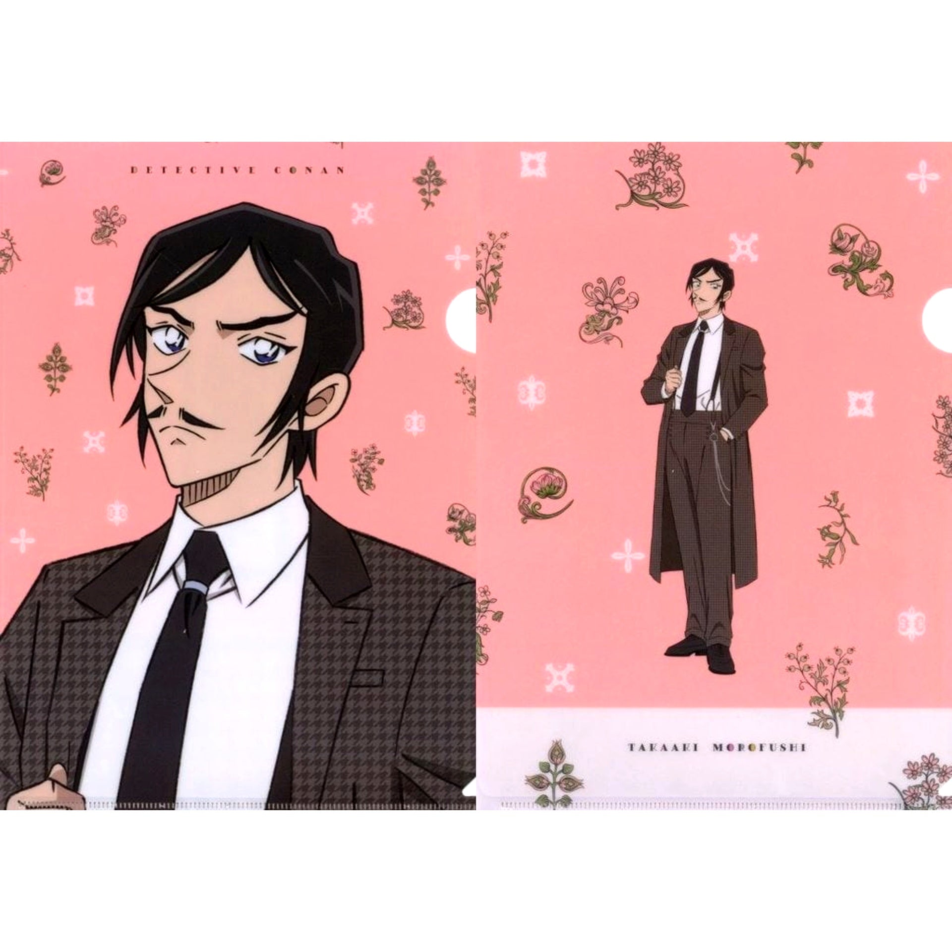 Takaaki Morofushi K Prize Detective Conan Vintage Look A4 Clear File 2 Piece Set Sega Lucky Kuji [USED]