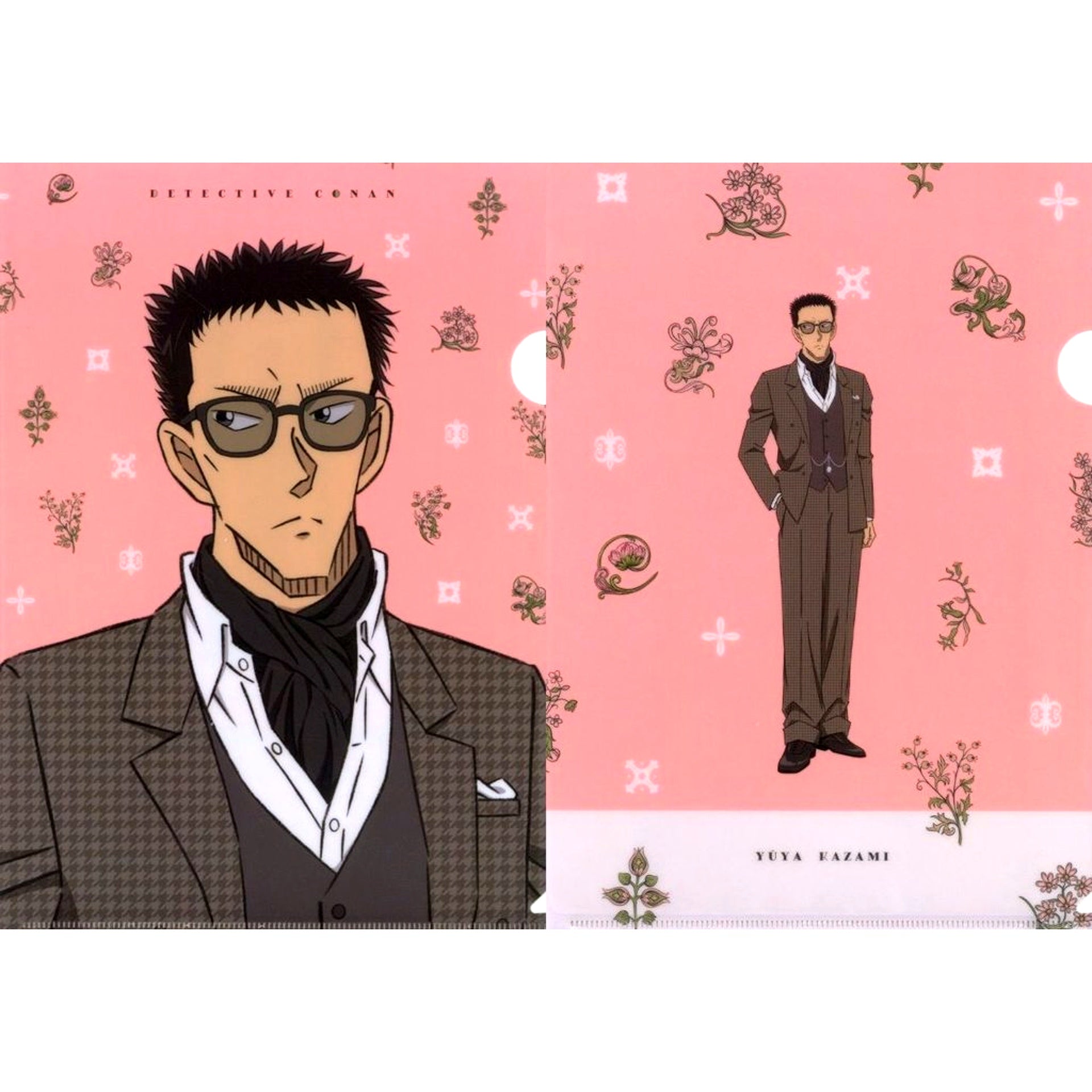 Yuya Kazami K Prize Detective Conan Vintage Look A4 Clear File 2 Piece Set Sega Lucky Kuji [USED]