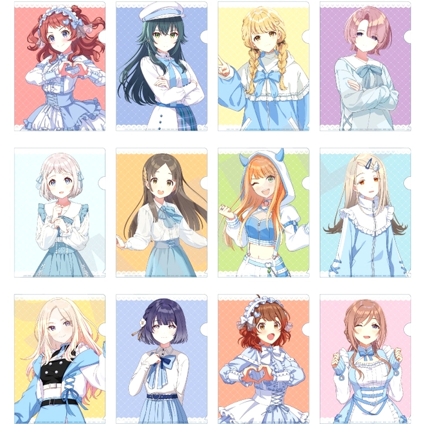 Set of 12 Gakuen Idolmaster Trading A5 Clear File [USED]