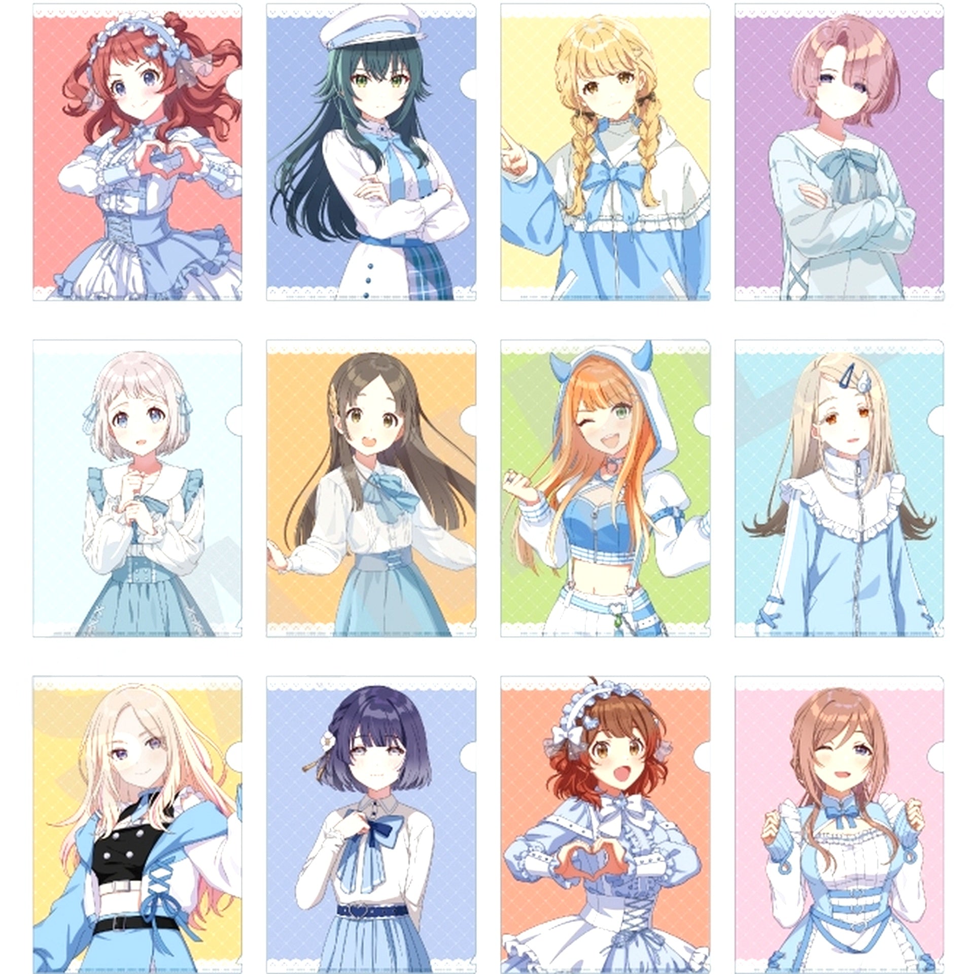Set of 12 Gakuen Idolmaster Trading A5 Clear File [USED]