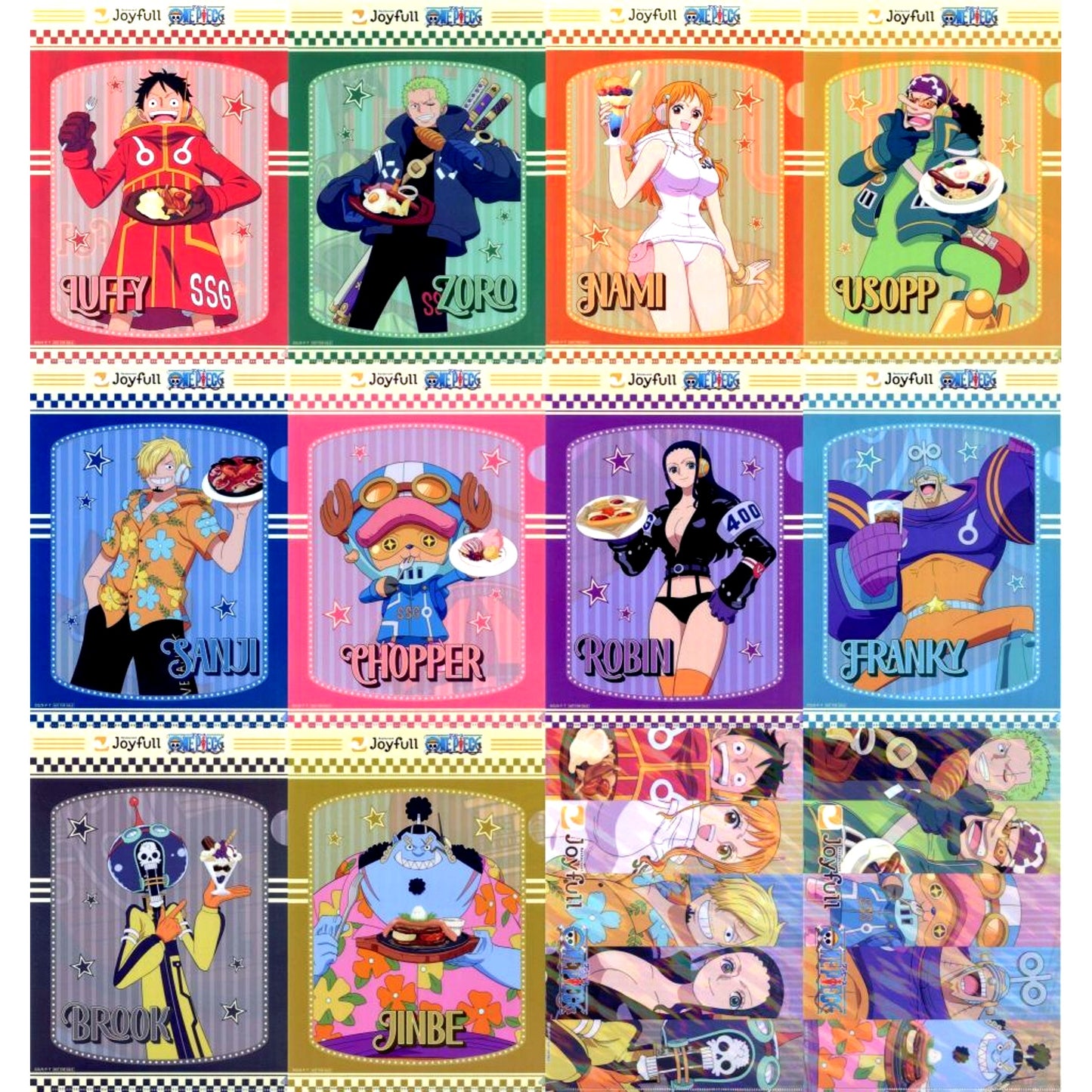 Set of 12 A4 Clear File Bonus Item for One Piece x Joyfull Collabo Menu Order Vol. 1 [USED]