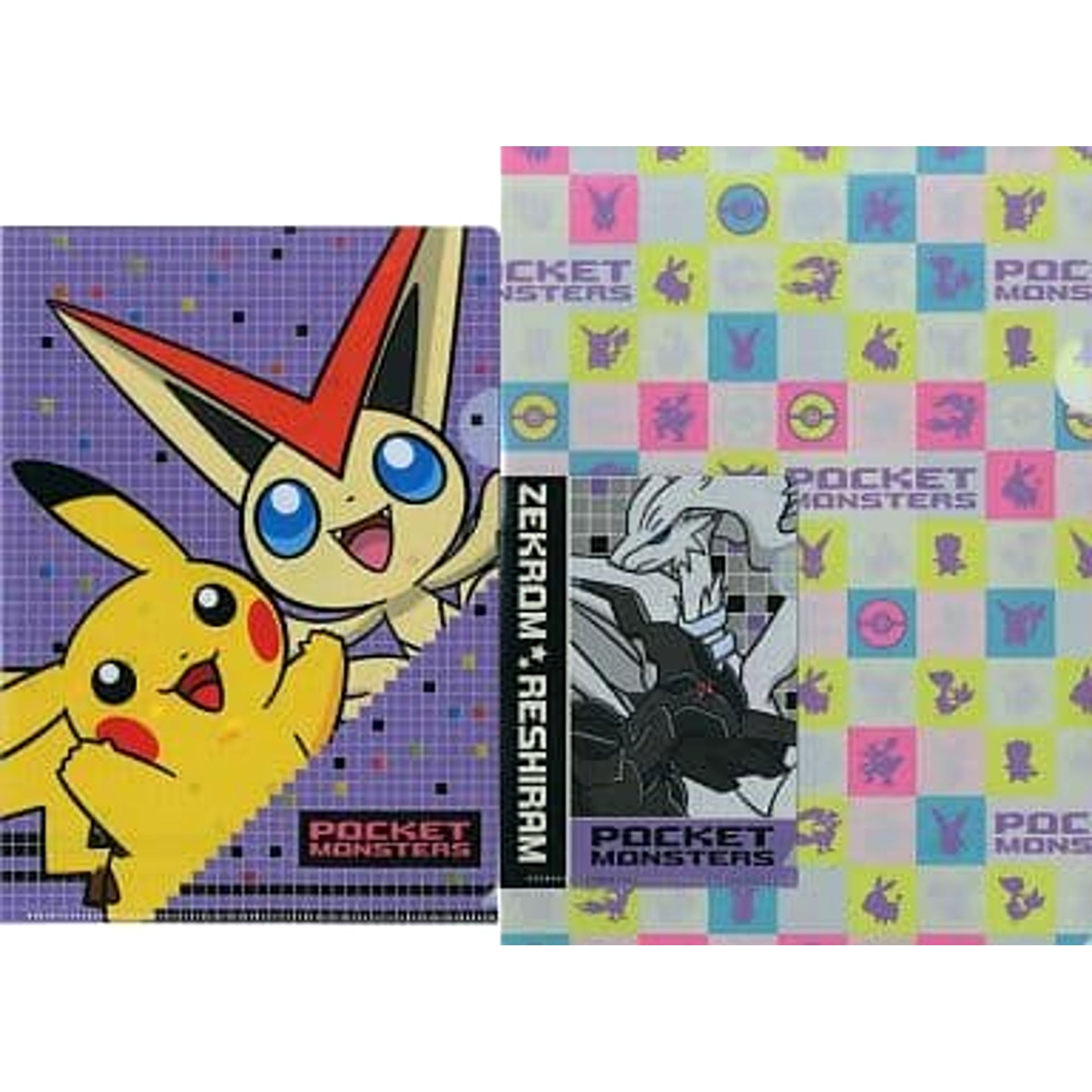 Pokemon Pikachu & Others A Ichiban Kuji Wakuwaku Get Kuji 2011 Black Clear File Set Clear File Prize [USED]