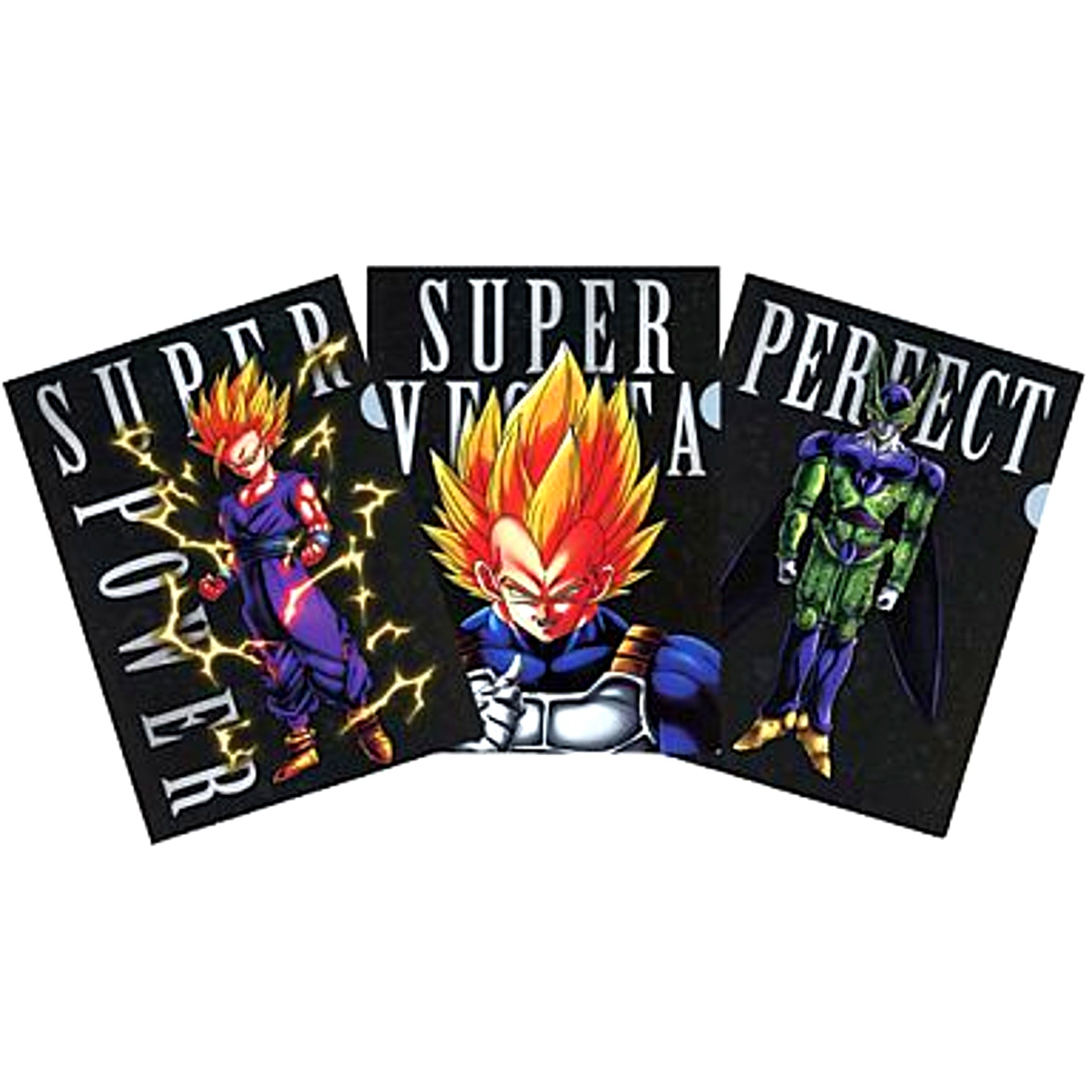 Cell Gohan Super Saiyan Vegeta Super Saiyan Clear File Set of 3 Ichiban Kuji Dragon Ball Kai Strongest Rivals Prize E [USED]