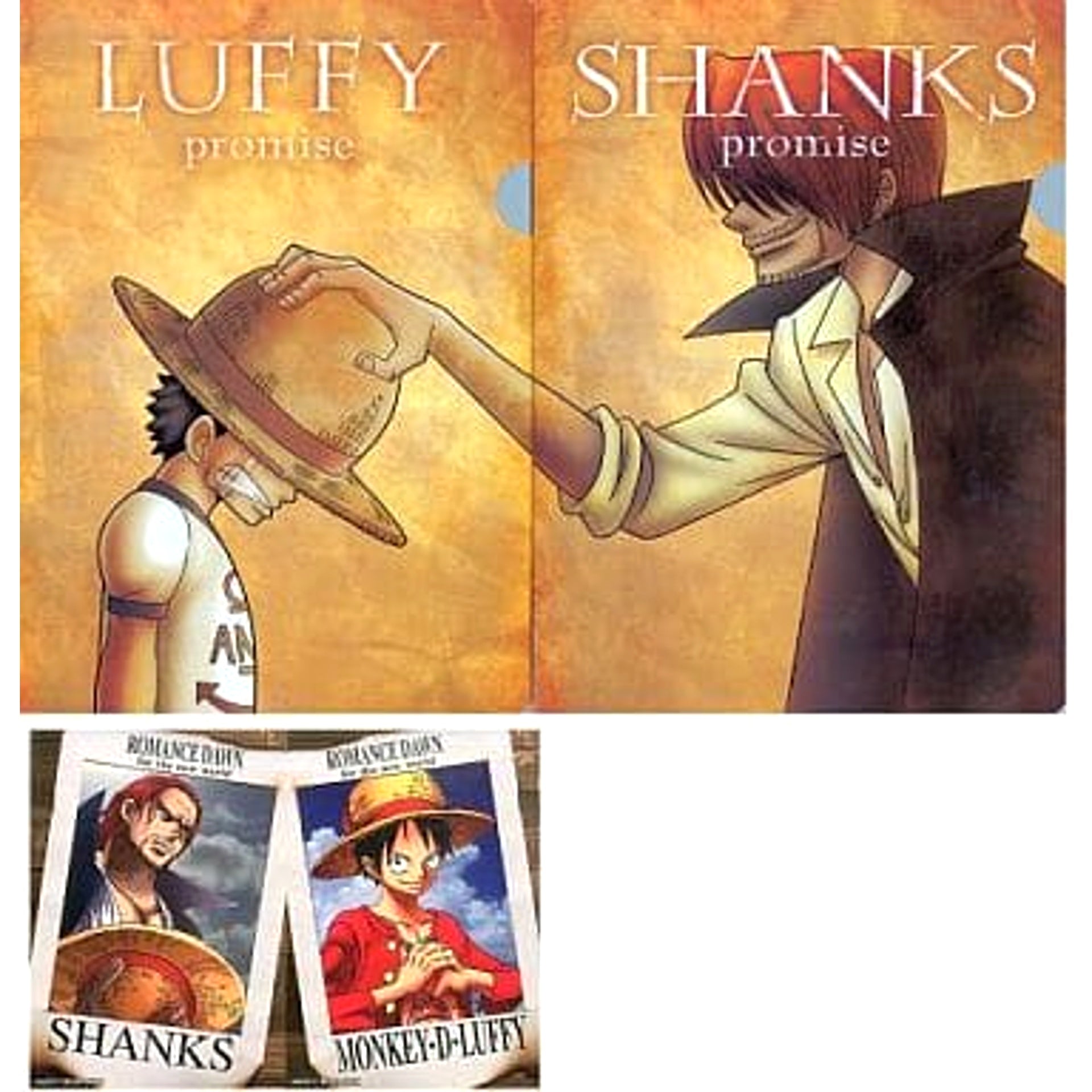One Piece Luffy Shanks Ichiban Kuji Romance Dawn For The New World Part 1 Clear File & Sticker Prize I [USED]