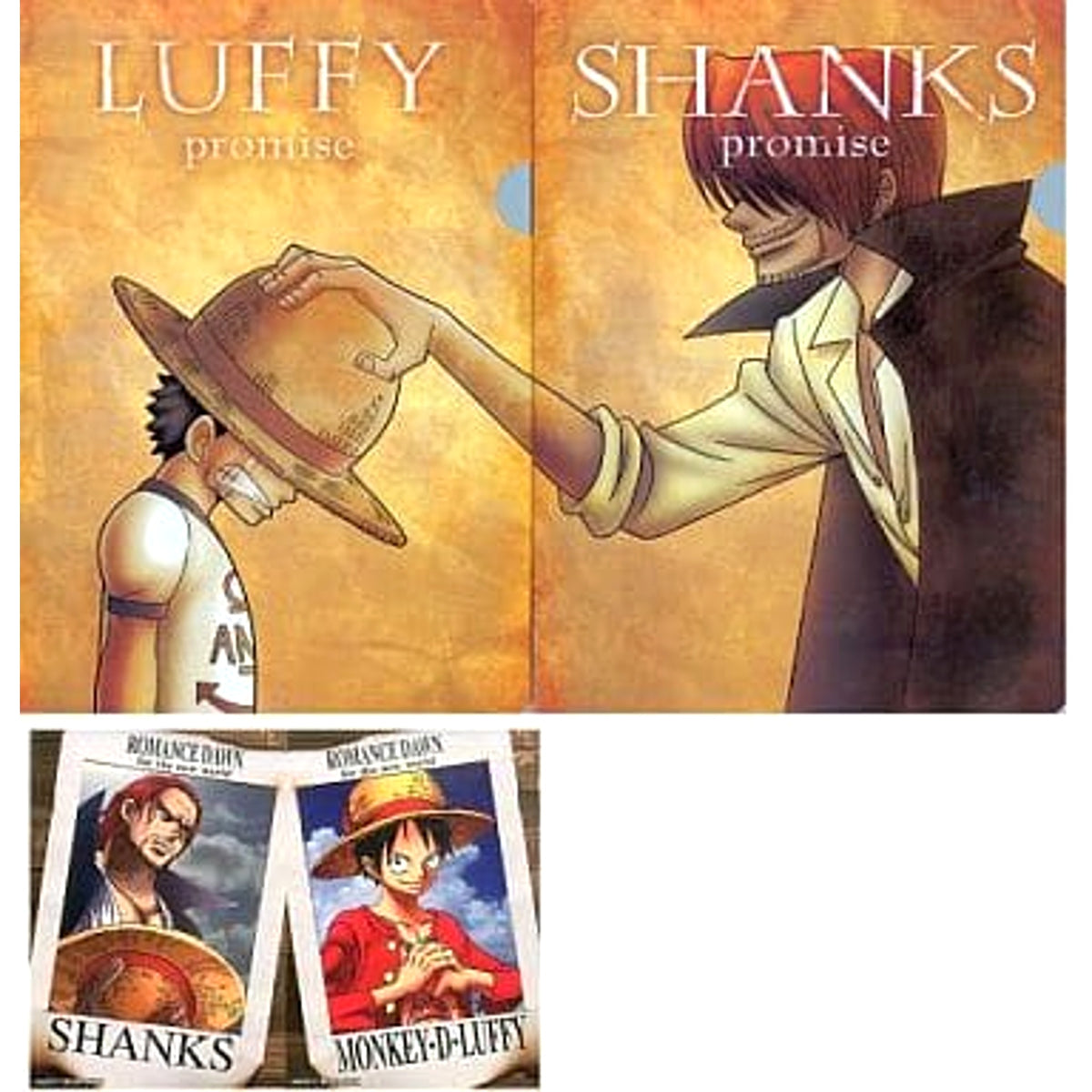 One Piece Luffy Shanks Ichiban Kuji Romance Dawn For The New World Part 1 Clear File & Sticker Prize I [USED]