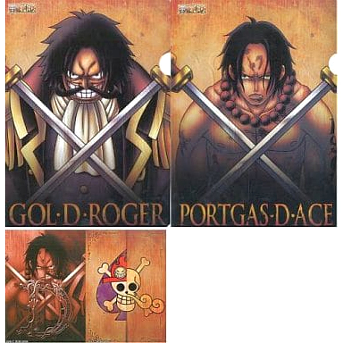 One Piece Ace Roger Ichiban Kuji Romance Dawn For The New World Part 1 Clear File & Sticker Prize I [USED]