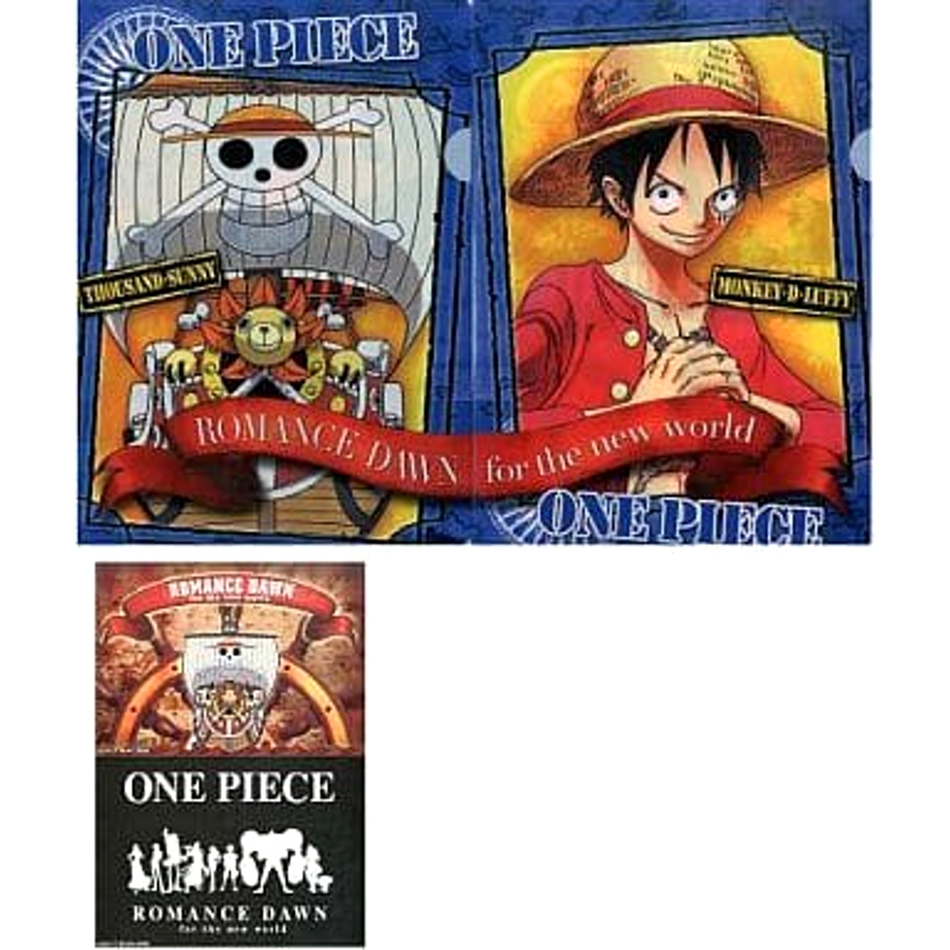 One Piece Straw Hat Pirates Ichiban Kuji Romance Dawn For The New World Part 1 Clear File & Sticker Prize I [USED]