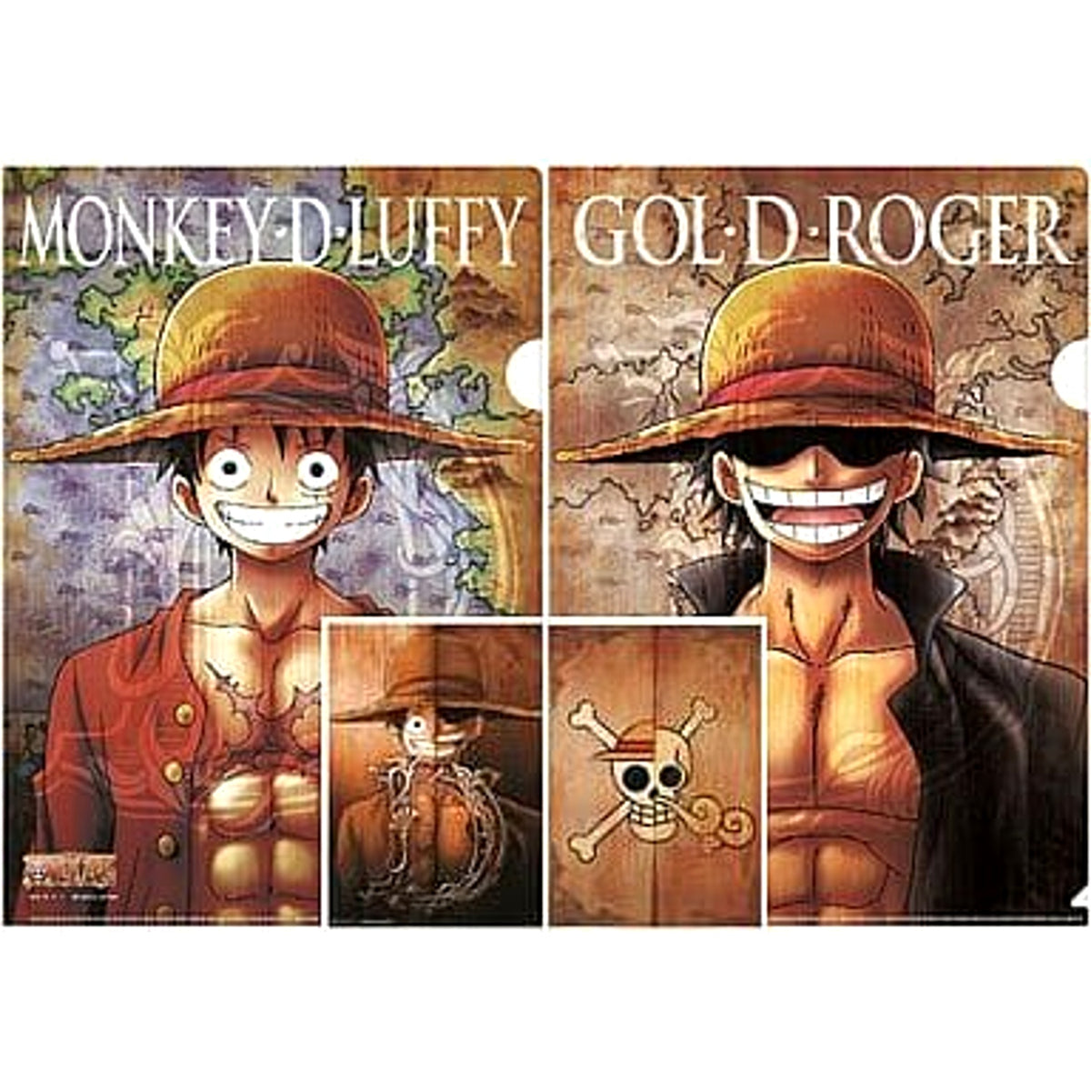 One Piece Luffy Roger Ichiban Kuji The Legend Of GOL D ROGER Clear File & Sticker Prize H [USED]