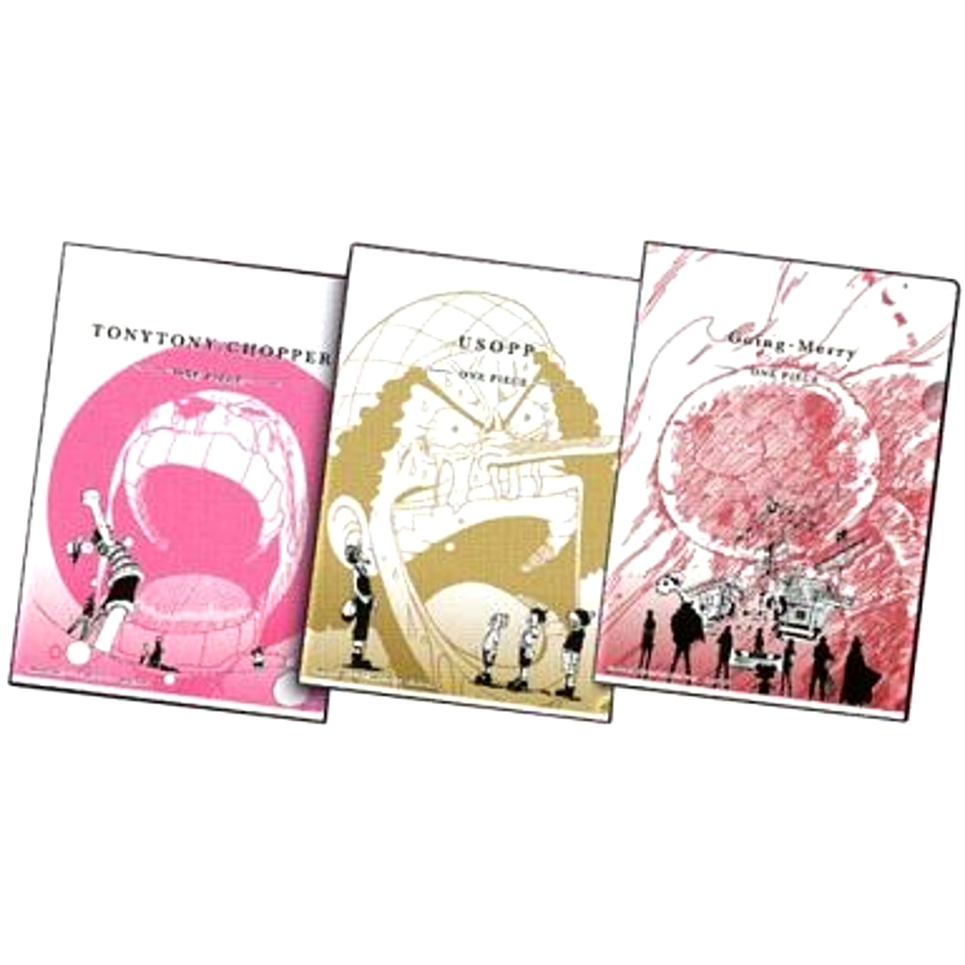 Set of 3 Going Merry Usopp and Chopper H Prize Clear File Set Ichiban Kuji One Piece Memories [USED]