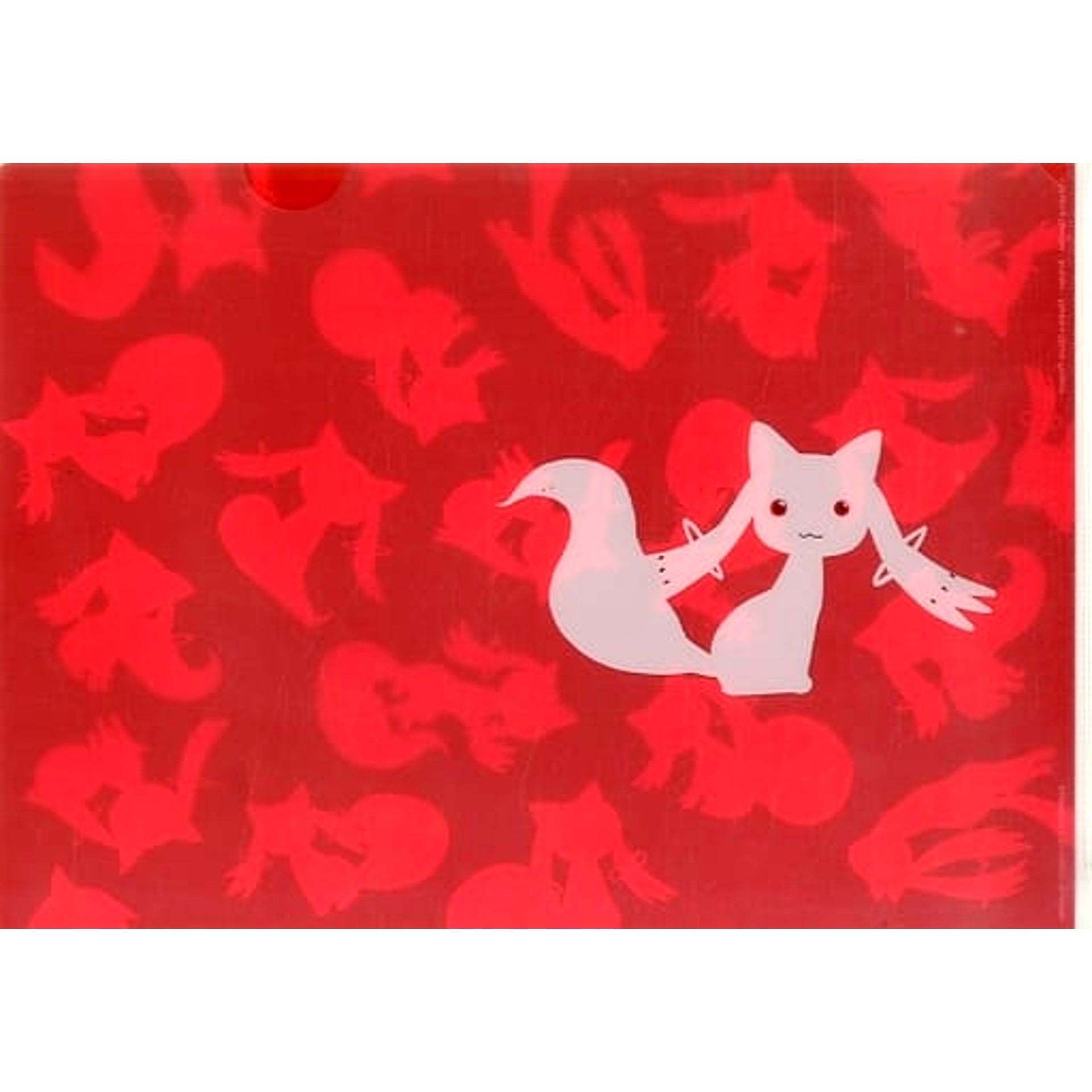 Puella Magi Madoka Magica The Movie Kyubey Background Red Ichiban Kuji A4 File Folder Included with 3-Piece Clear File Set Prize H [USED]