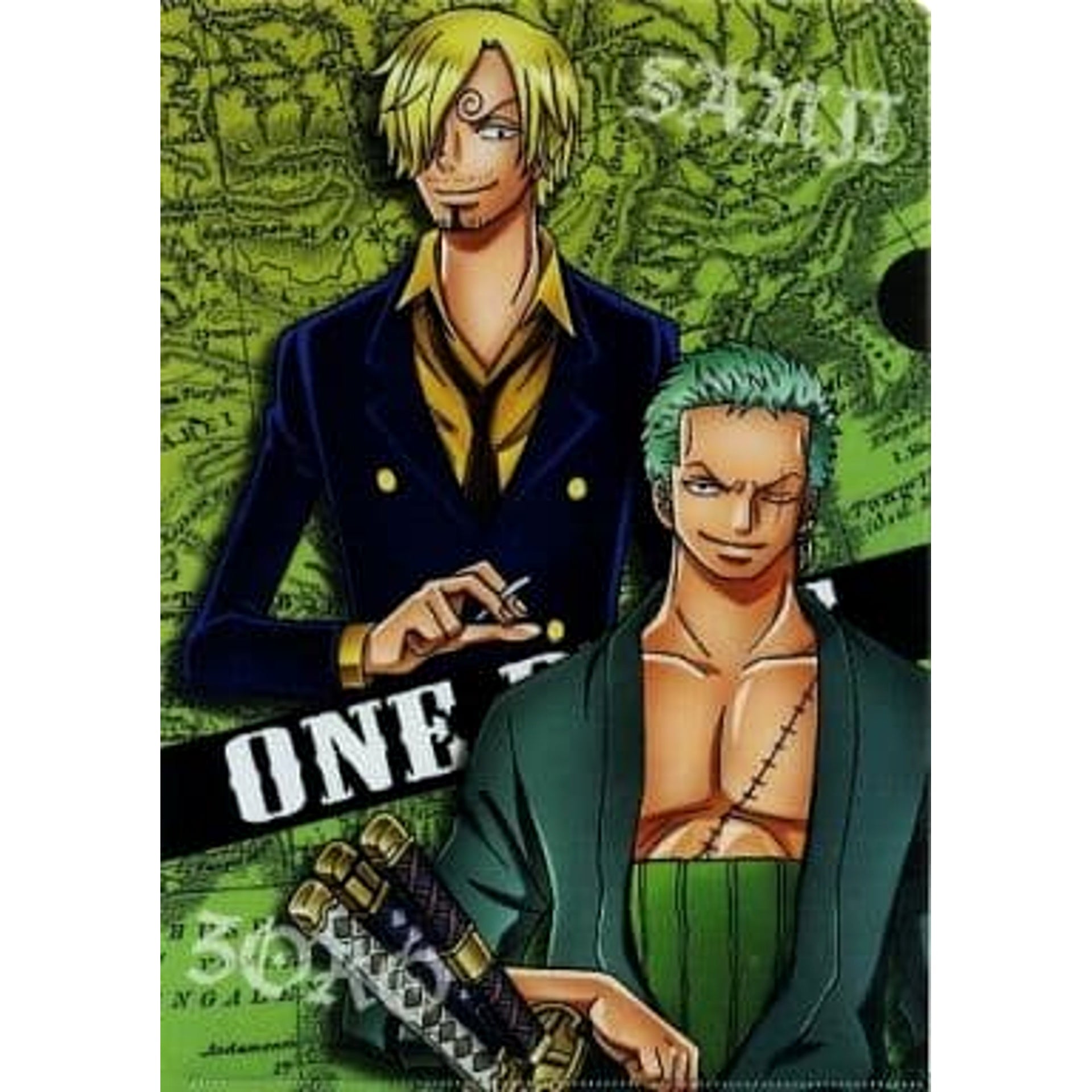 One Piece Sanji Roronoa Zoro Ichiban Kuji Romance Dawn For The New World Part 2 A4 File Folder Prize I [USED]
