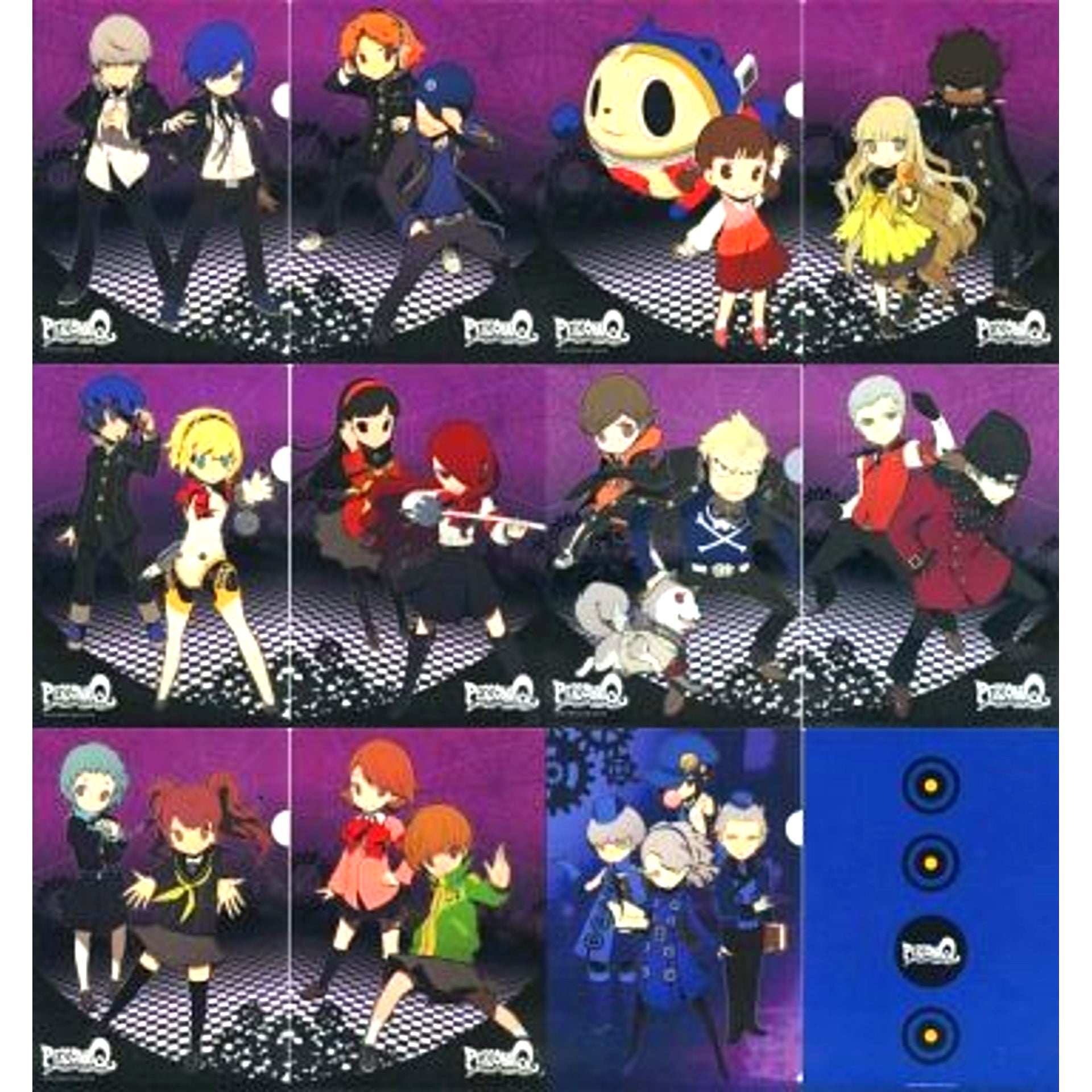 Set of 6 Visual Clear File 3DS Game Persona Q Shadow of the Labyrinth Ebten Purchase Bonus [USED]