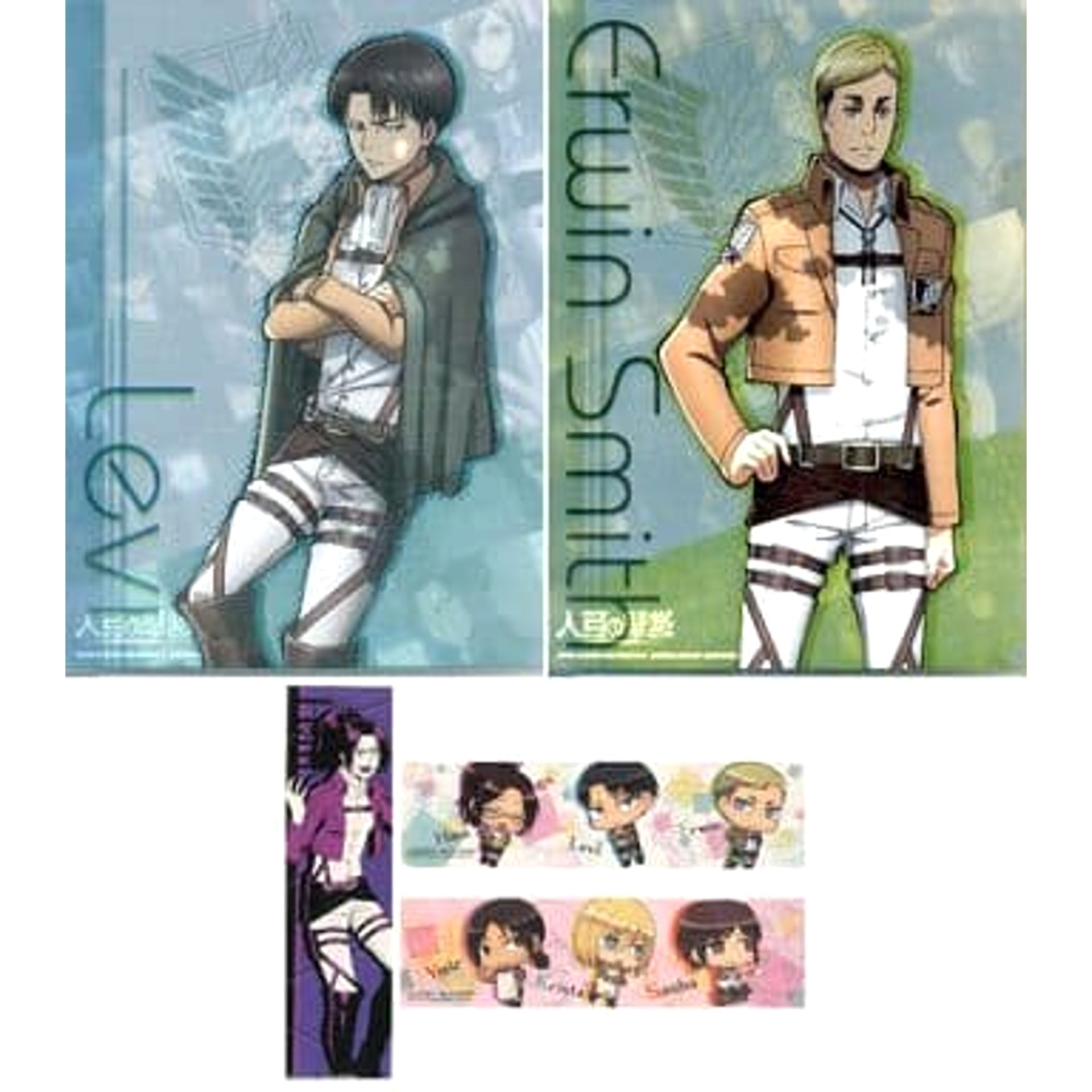 Attack on Titan Levi Erwin Ichiban Kuji Fly! Survey Corps!! A4 File Folder Set Prize G [USED]
