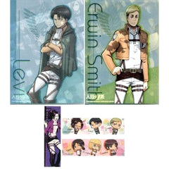 Attack on Titan Levi Erwin Ichiban Kuji Fly! Survey Corps!! A4 File Folder Set Prize G [USED]
