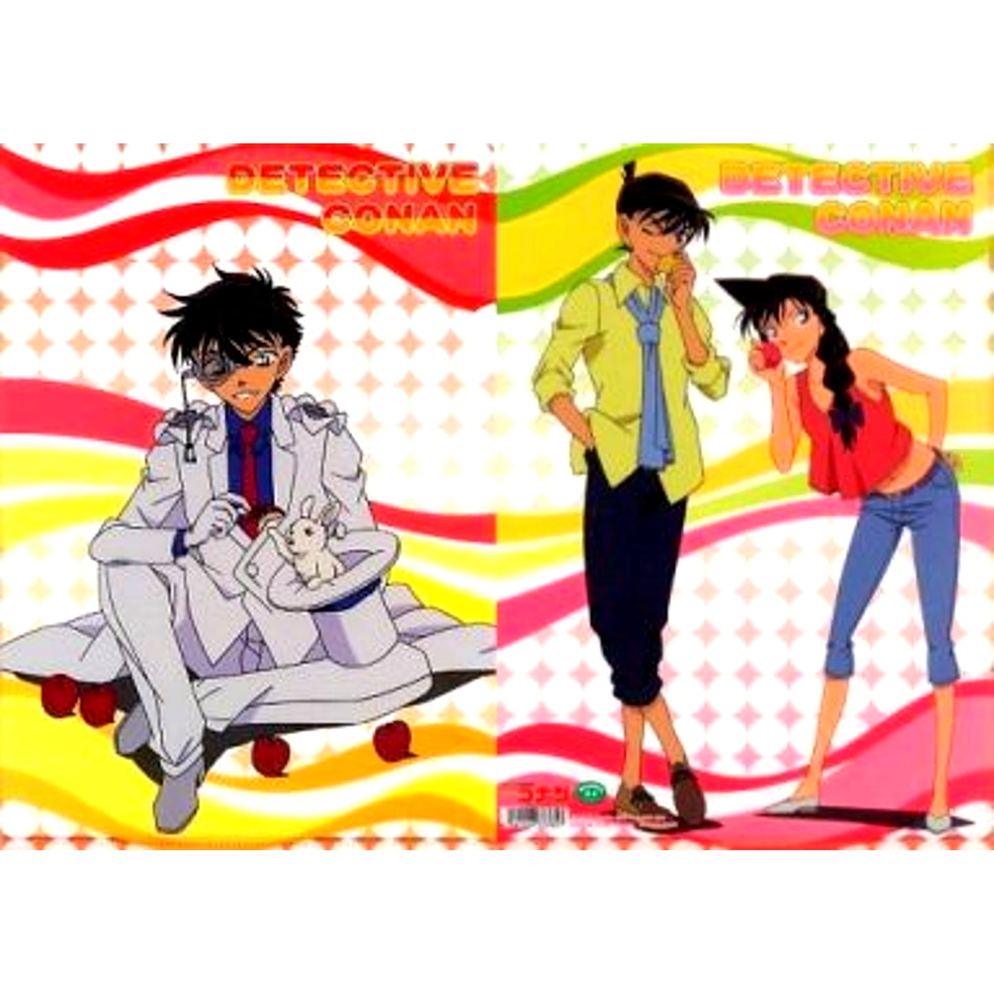 Phantom Thief Kid / Shinichi Kudo & Ran Mouri Fruit Pattern B A4 Clear File Detective Conan [USED]