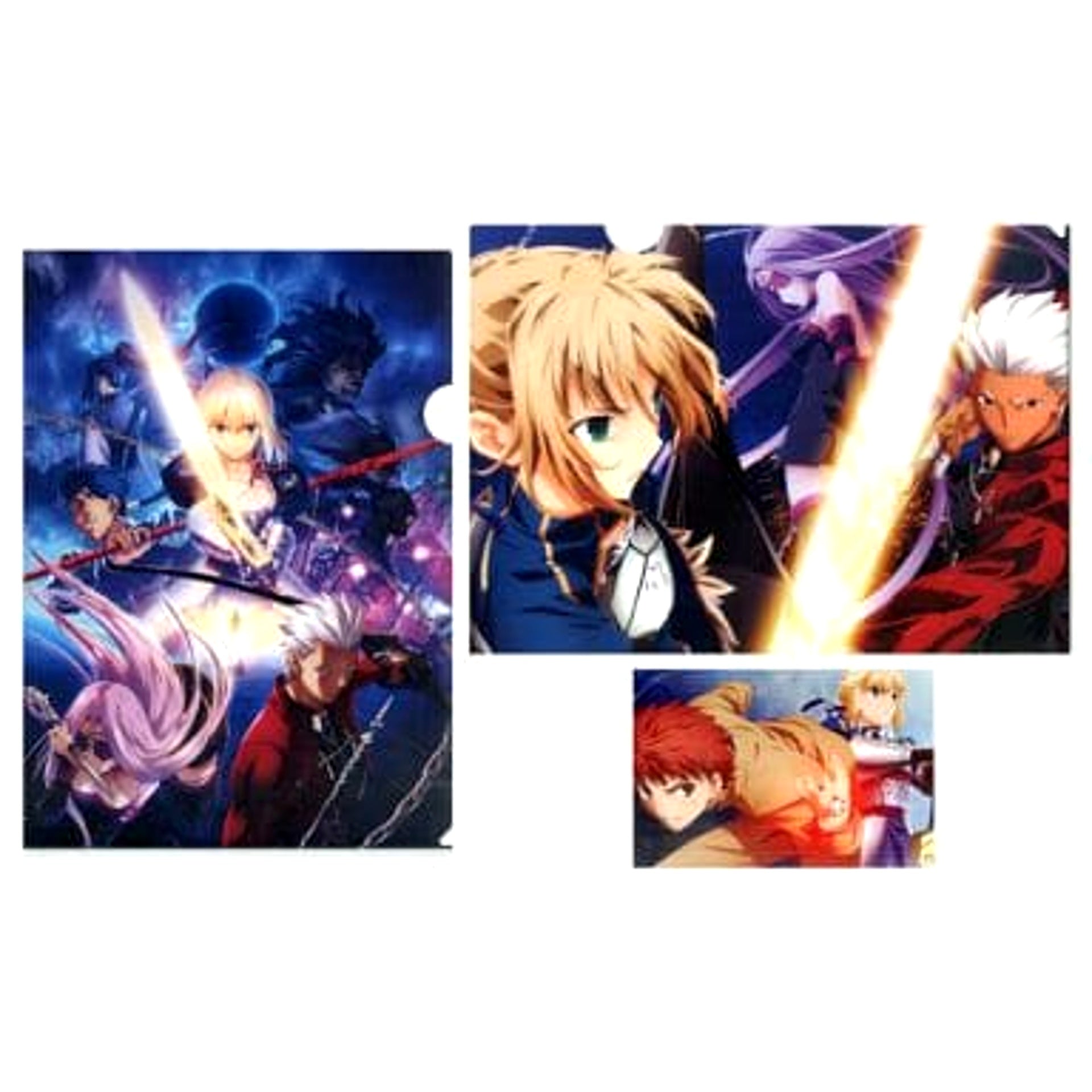 Fate/stay night Unlimited Blade Works Saber Archer Sakura Matou Ichiban Kuji Clear File & Postcard Prize I [USED]
