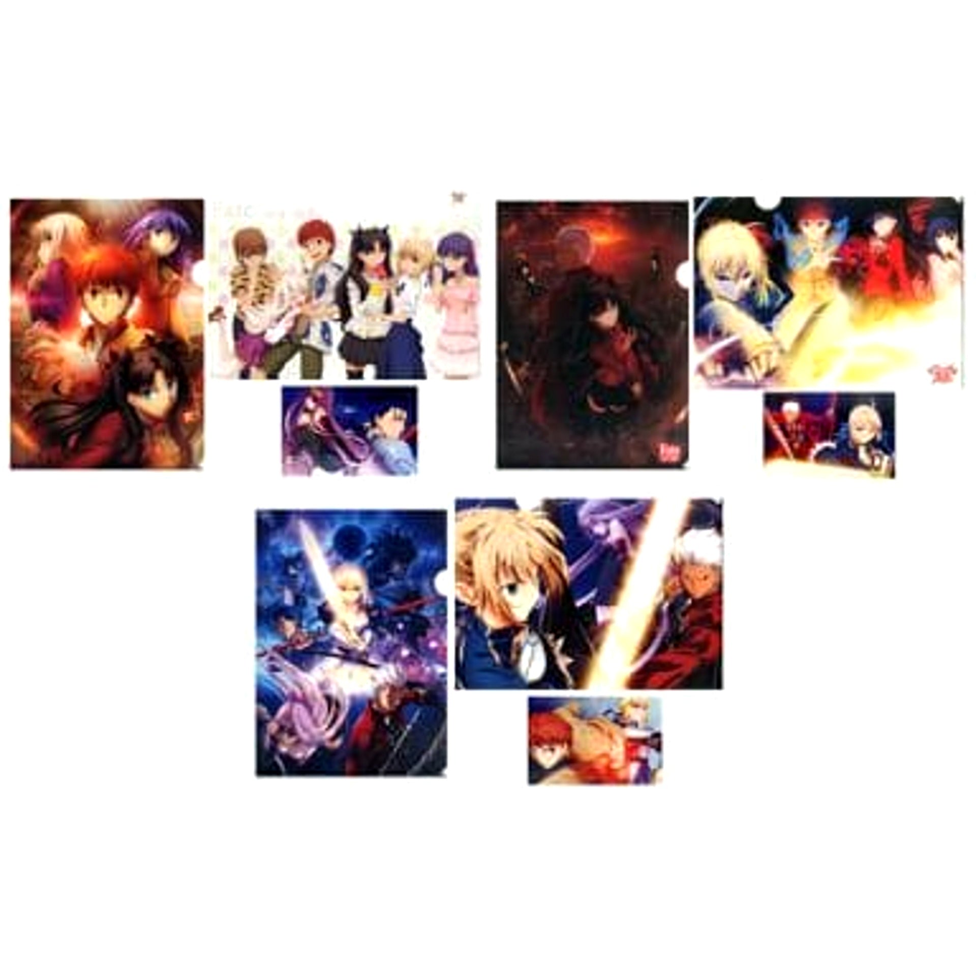 Fate/stay night Unlimited Blade Works Rin Tohsaka & Others All 3 Types Set Ichiban Kuji Clear File & Postcard Prize I [USED]