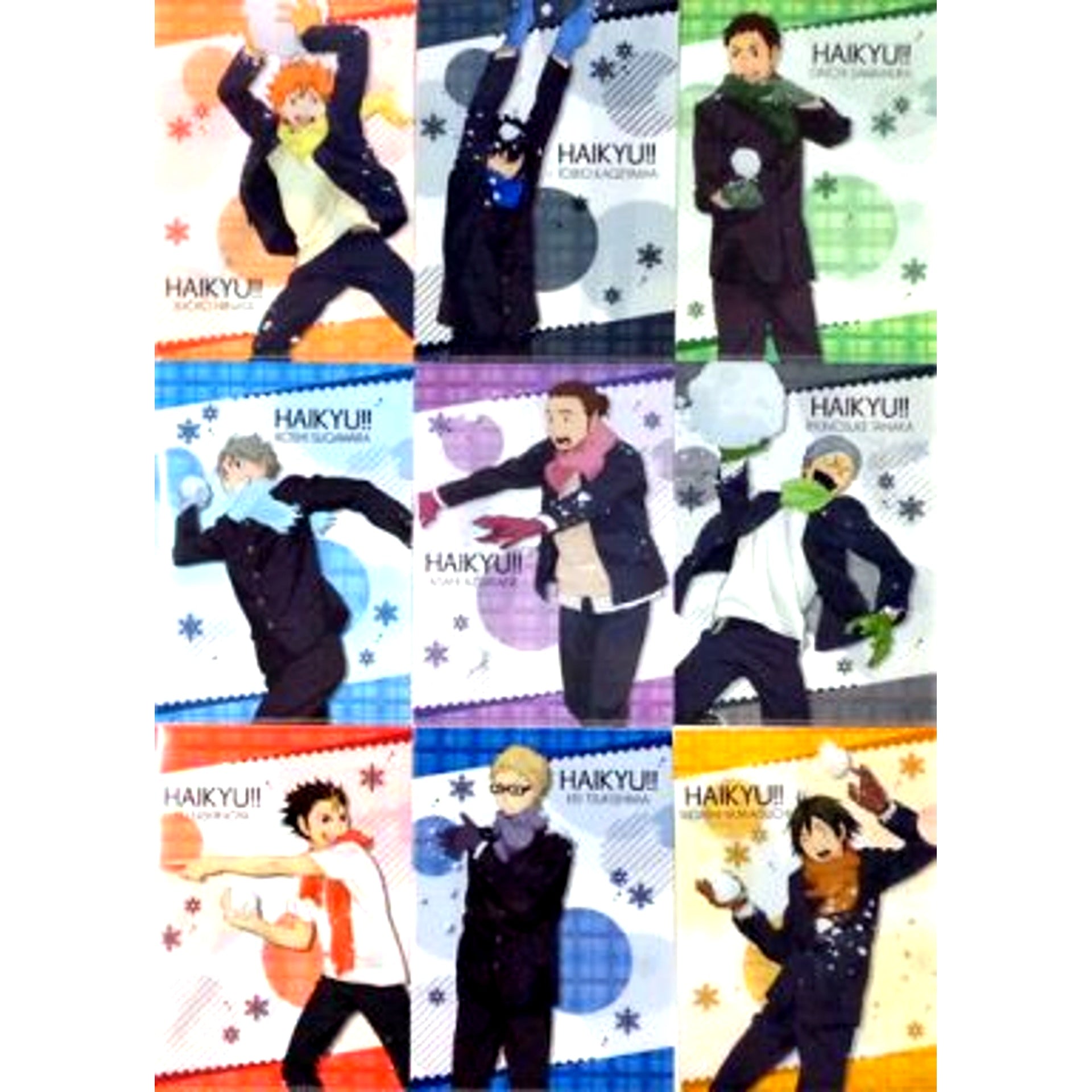 Set of 9 Haikyu!! Mini Clear File Collection Winter Ver. [USED]